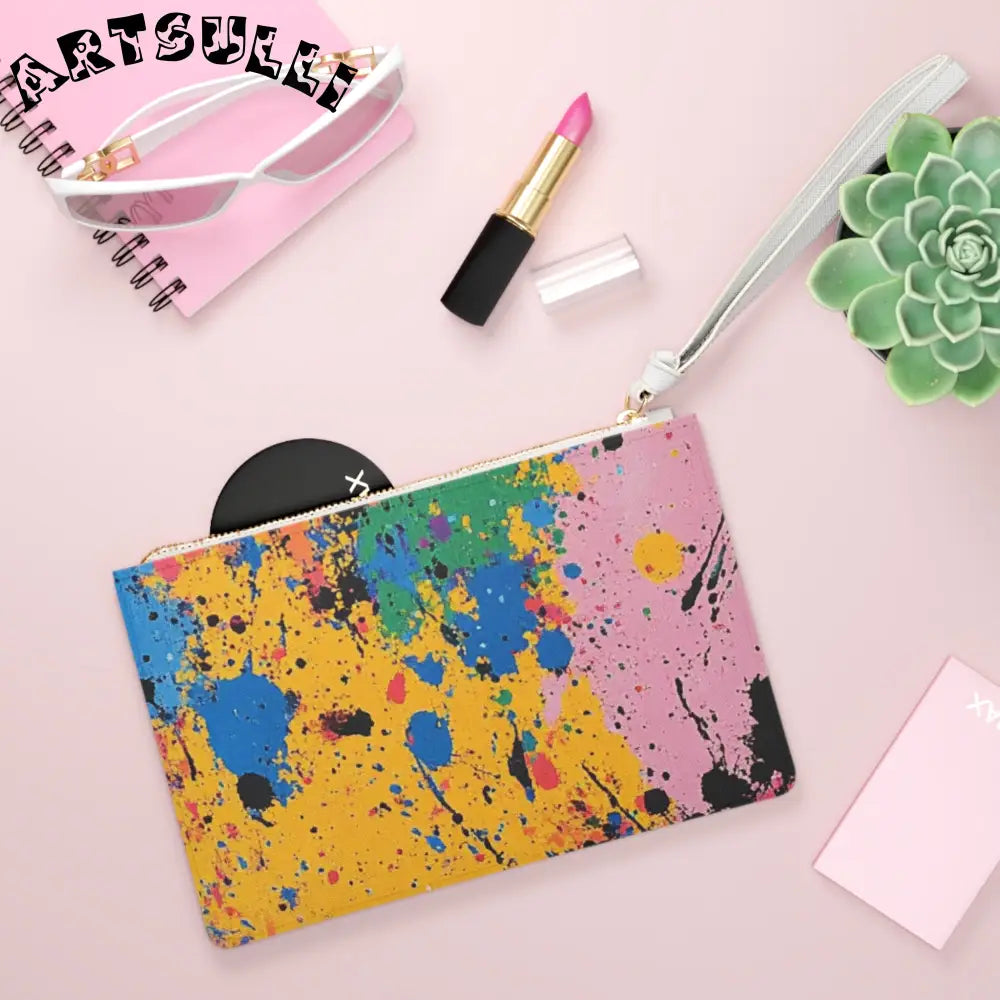 JAKKOUTTHEBXX The Colors Of Paint Splatter Clutch Bag JAKKOUTTHEBXX