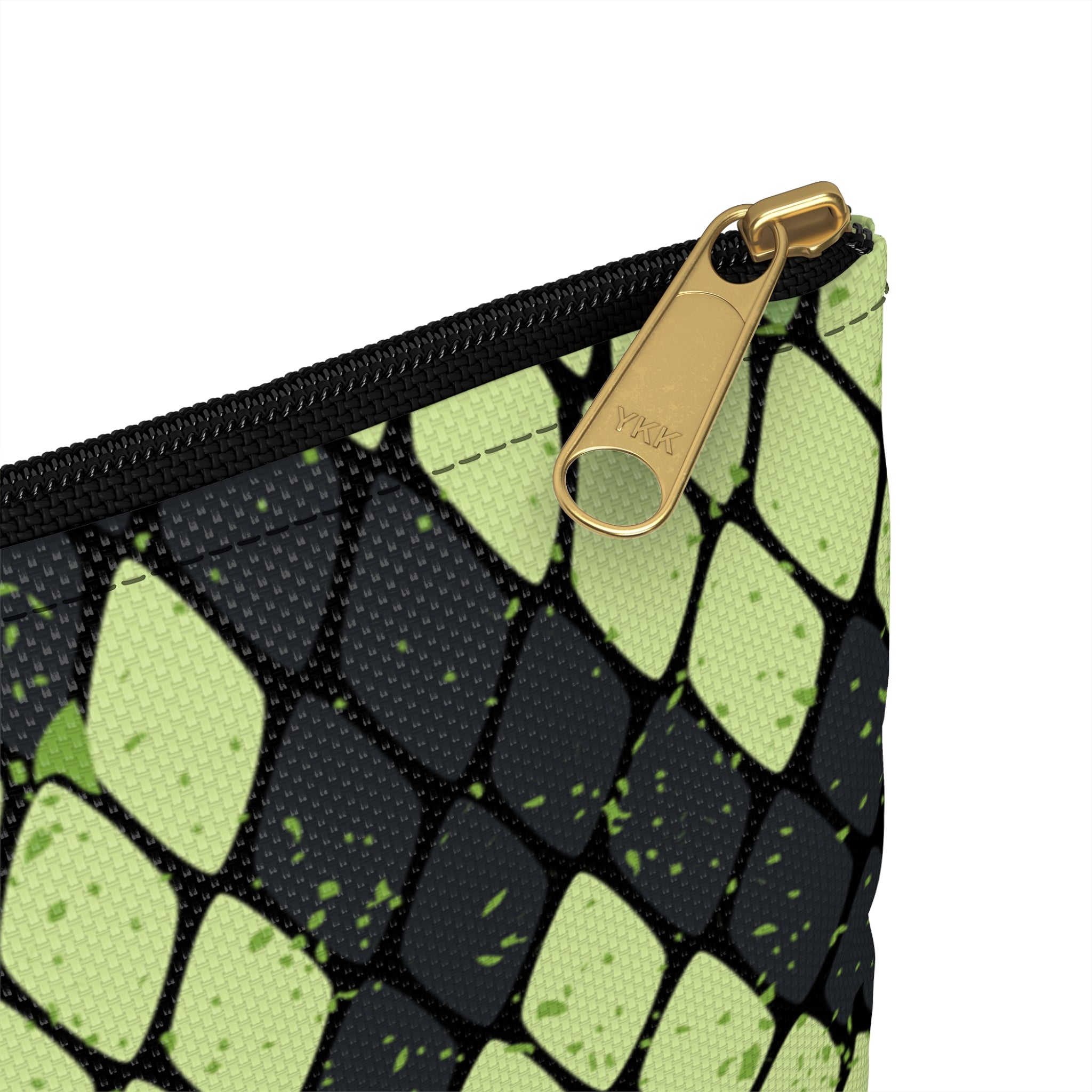 Snake Skin Green and Black Accessory Pouch, Artsulli - Art is Long, Life is Short, Bags, , , , , , , 