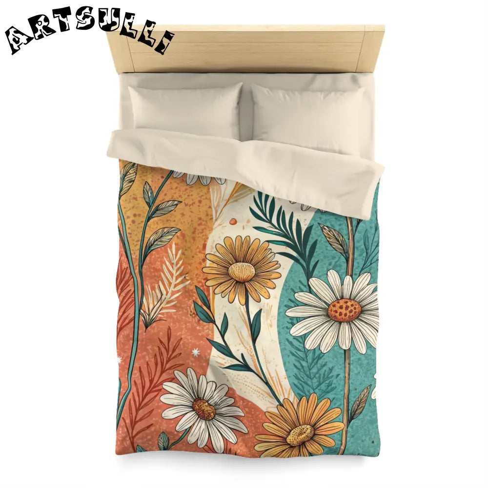 JAKKOUTTHEBXX Retro Daisy Dream Microfiber Duvet Cover JAKKOUTTHEBXX