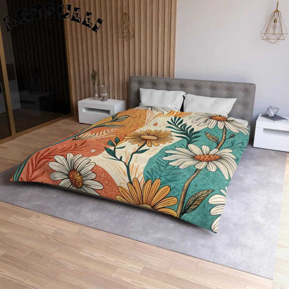 JAKKOUTTHEBXX Retro Daisy Dream Microfiber Duvet Cover JAKKOUTTHEBXX