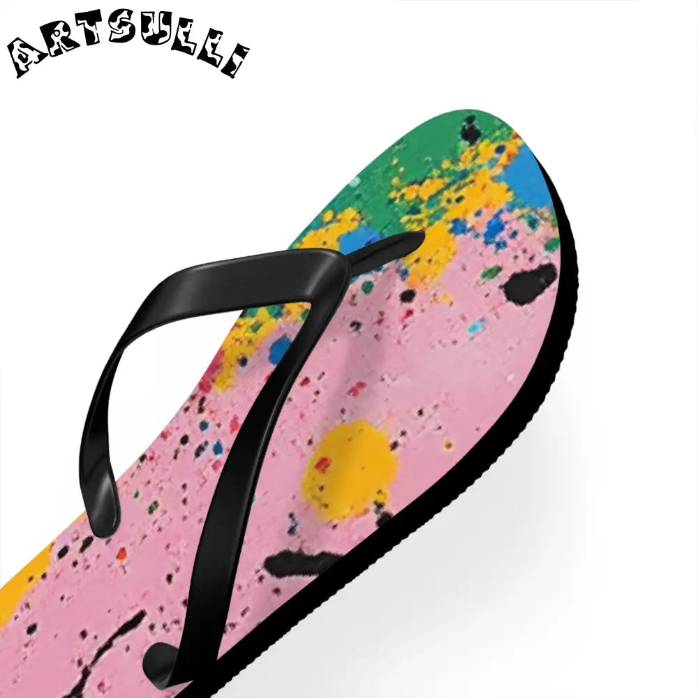 JAKKOUTTHEBXX The Colors Of Paint Splatter Flip Flops JAKKOUTTHEBXX