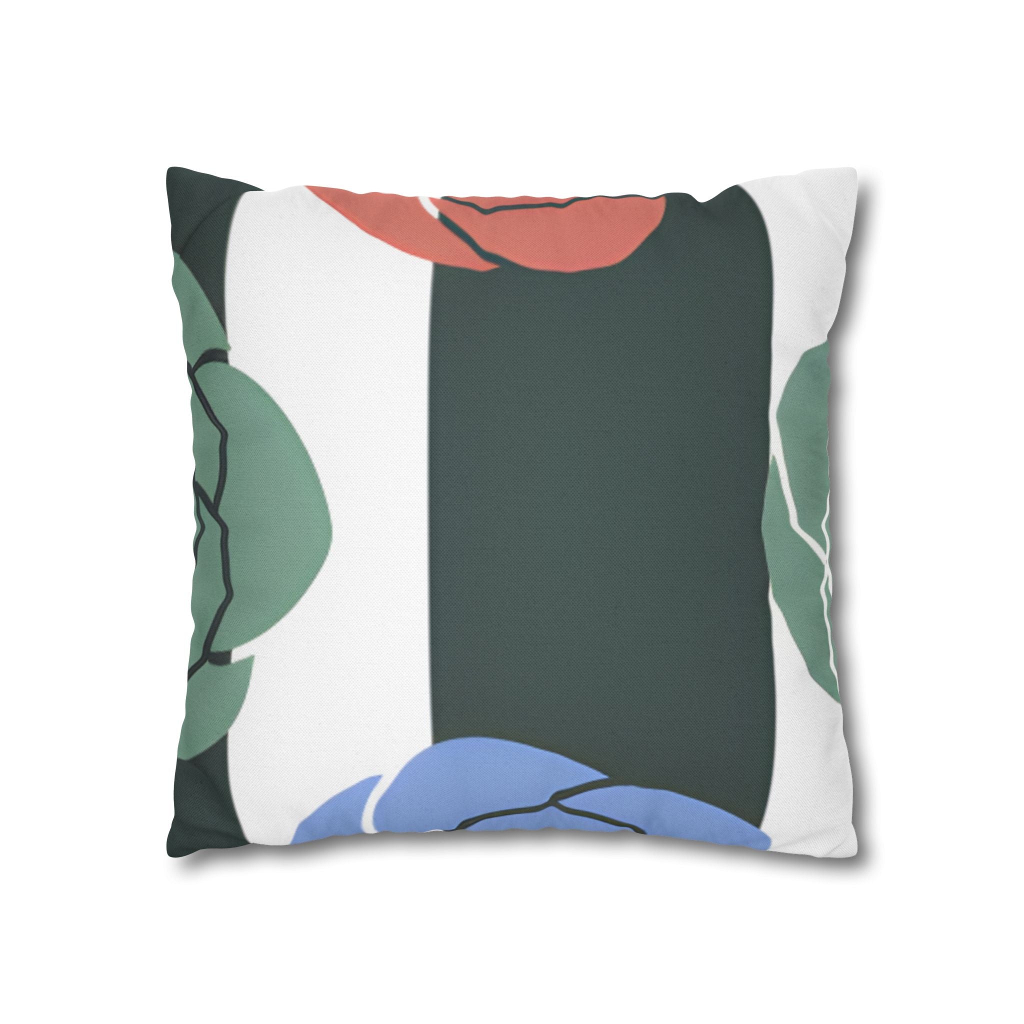 Striped Rose Garden Spun Polyester Square Pillowcase, Artsulli - Art is Long, Life is Short, Home Decor, , , , , , , 