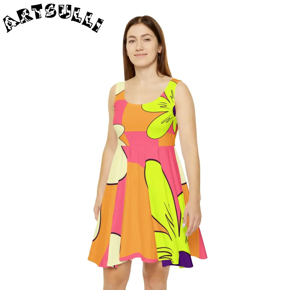JAKKOUTTHEBXX Trippy Sour Face Rave Women’s Skater Dress (AOP)