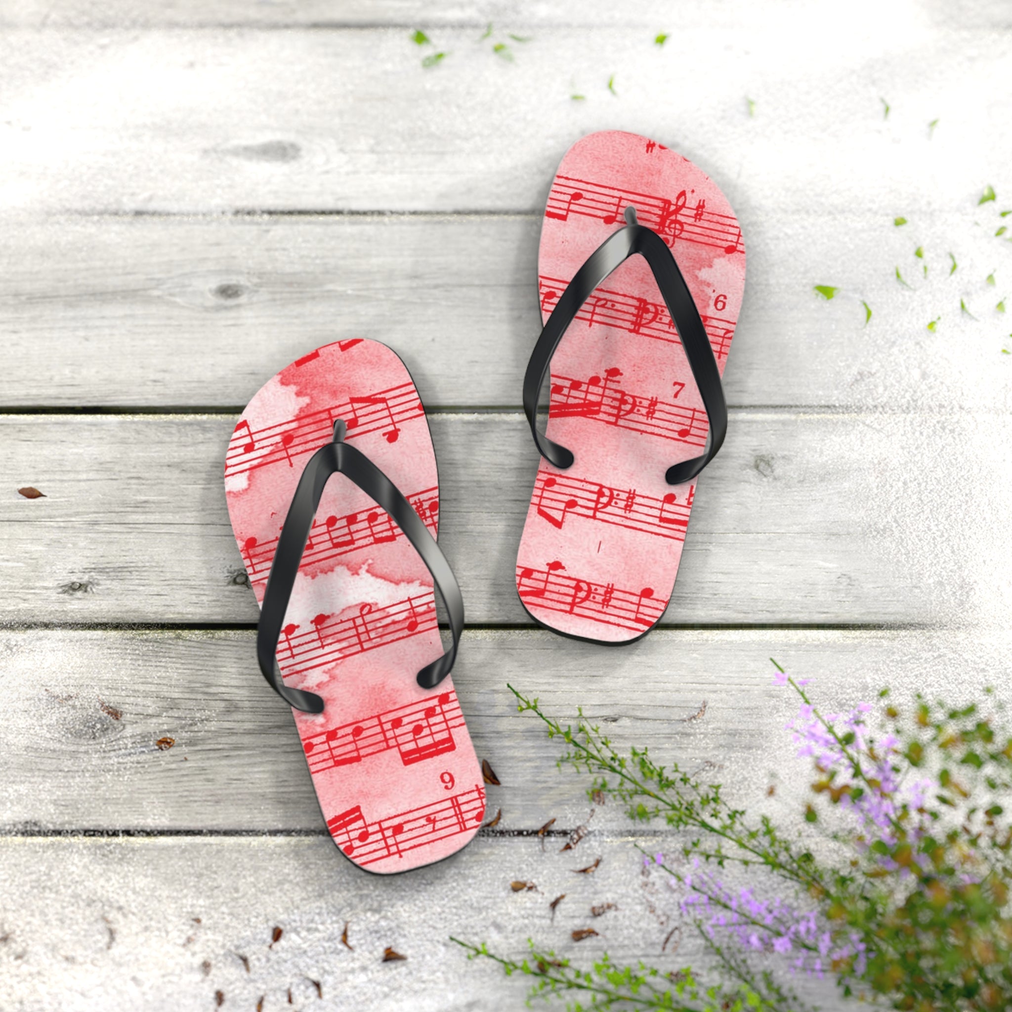 Drip Spill Type Beat Sheet Music Red Flip Flops, Artsulli - Art is Long, Life is Short, Shoes, , , , , , , 