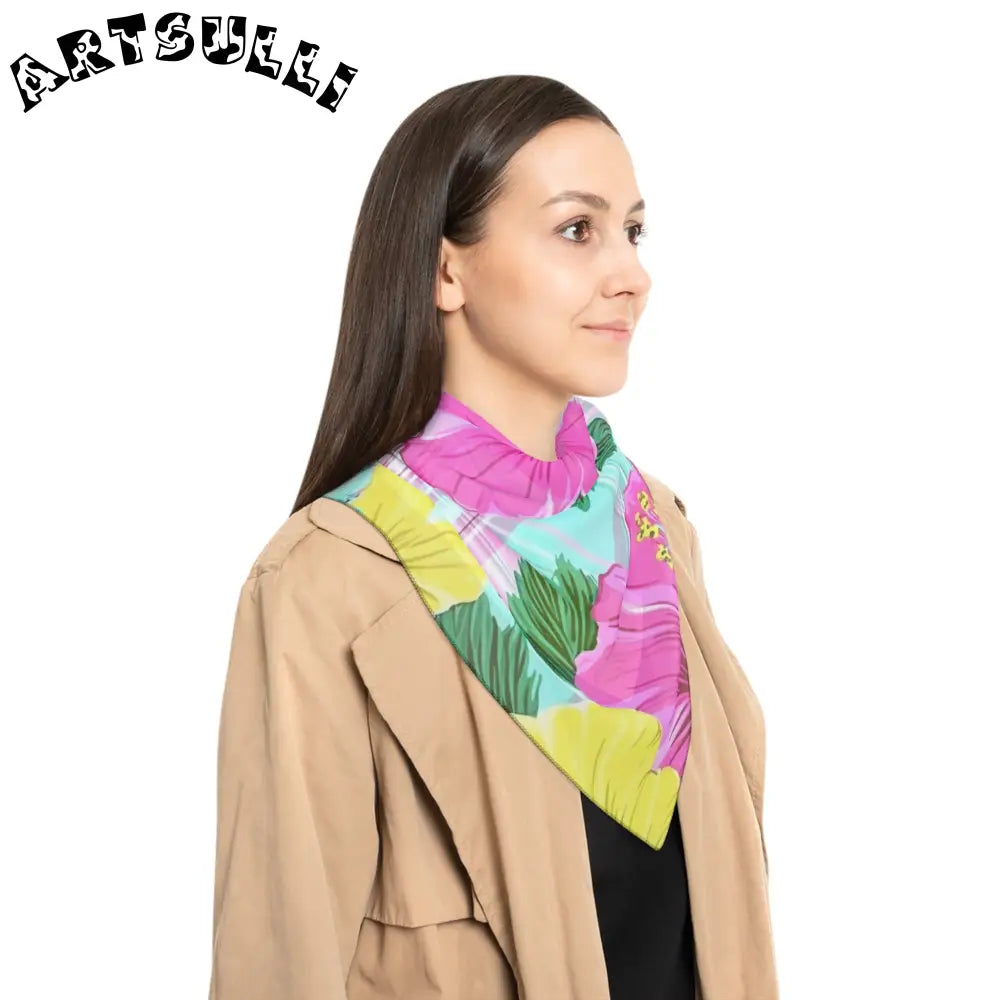 JAKKOUTTHEBXX Tropical Floral Plaid Scarf JAKKOUTTHEBXX Artsulli