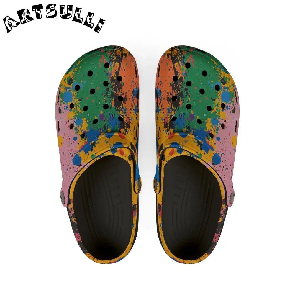 JAKKOUTTHEBXX The Colors Of Paint Splatter EVA Foam Rubber Shoes