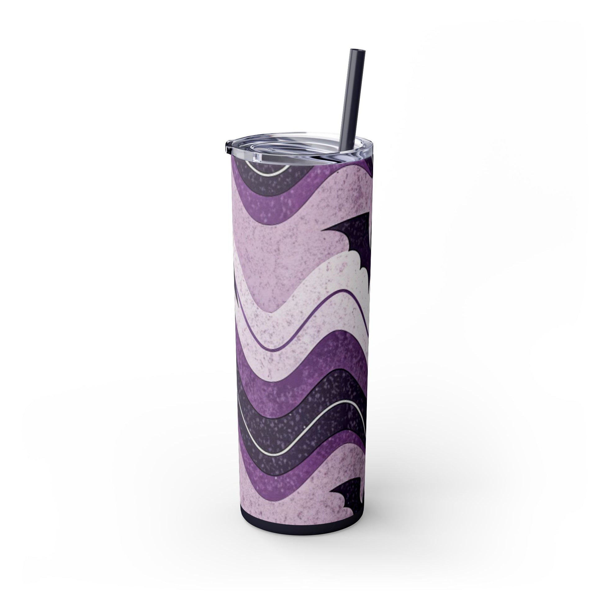 Bat Wave Skinny Tumbler with Straw, 20oz, Artsulli - Art is Long, Life is Short, Mug, , , , , , , 