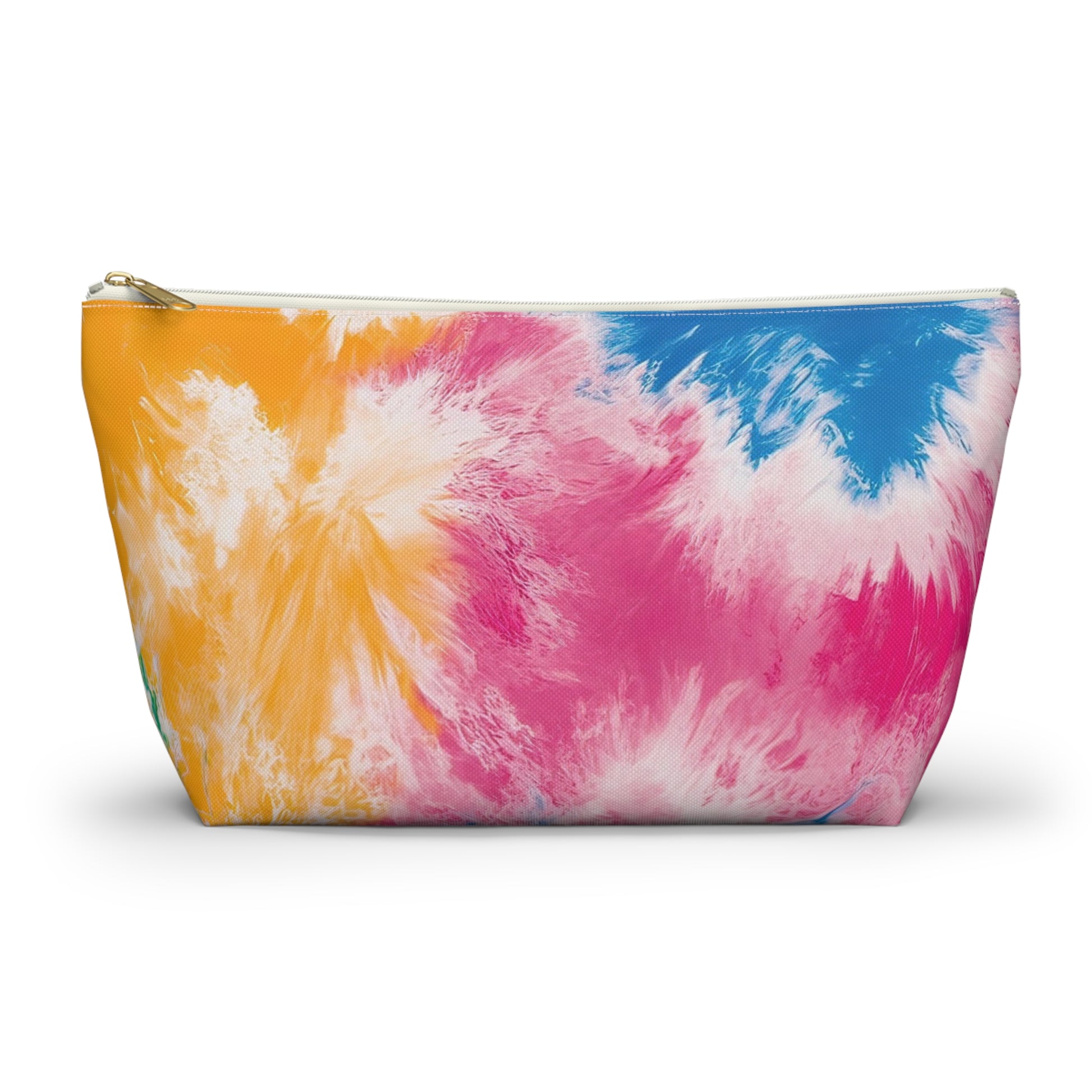 Tie Dye Splash II Accessory Pouch w T-bottom, Artsulli - Art is Long, Life is Short, Bags, Size, Large, Color, White zipper, , , 60428820221698399414