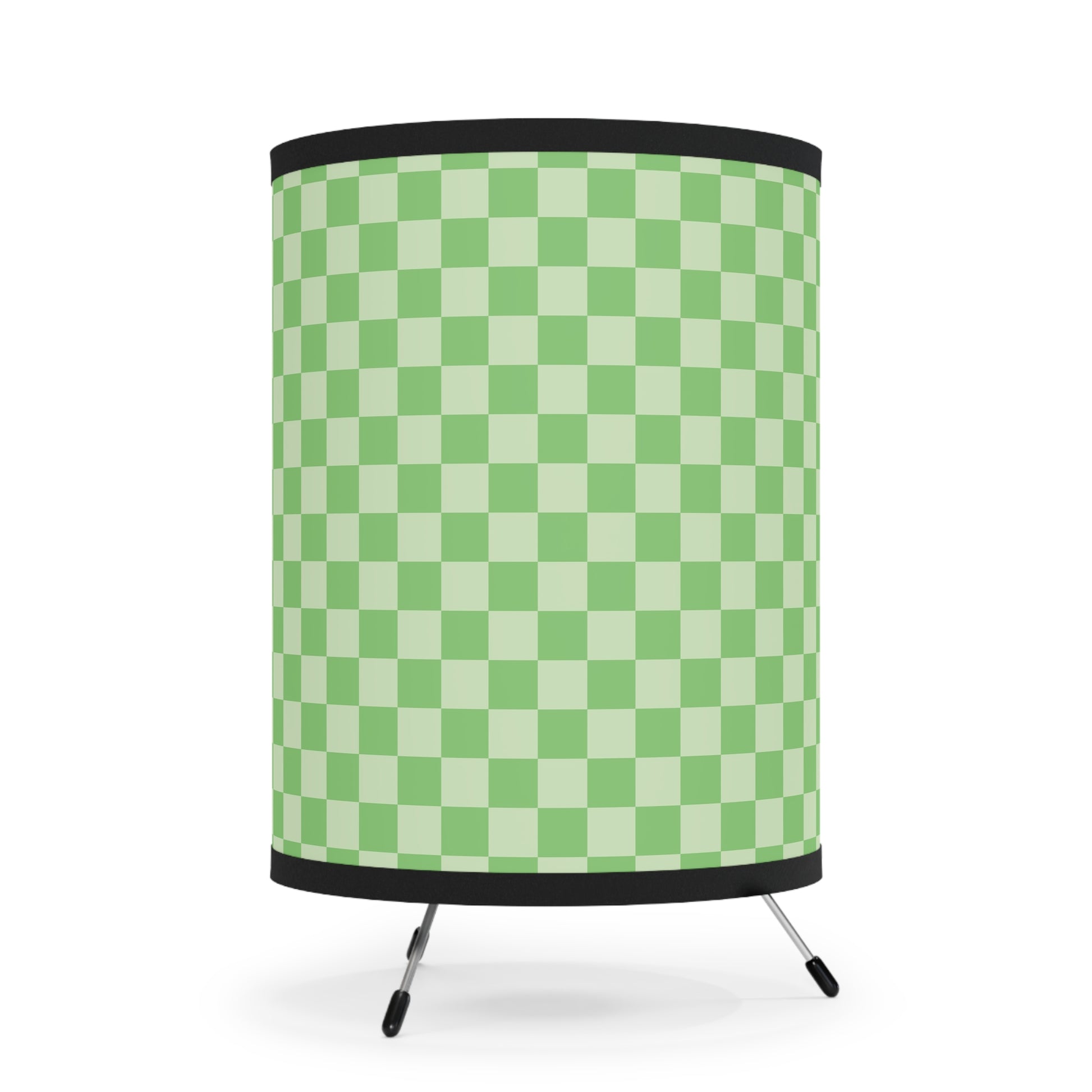 Checkerboard Green Tripod Lamp with High-Res Printed Shade, US\CA plug, Artsulli - Art is Long, Life is Short, Home Decor, , , , , , , 