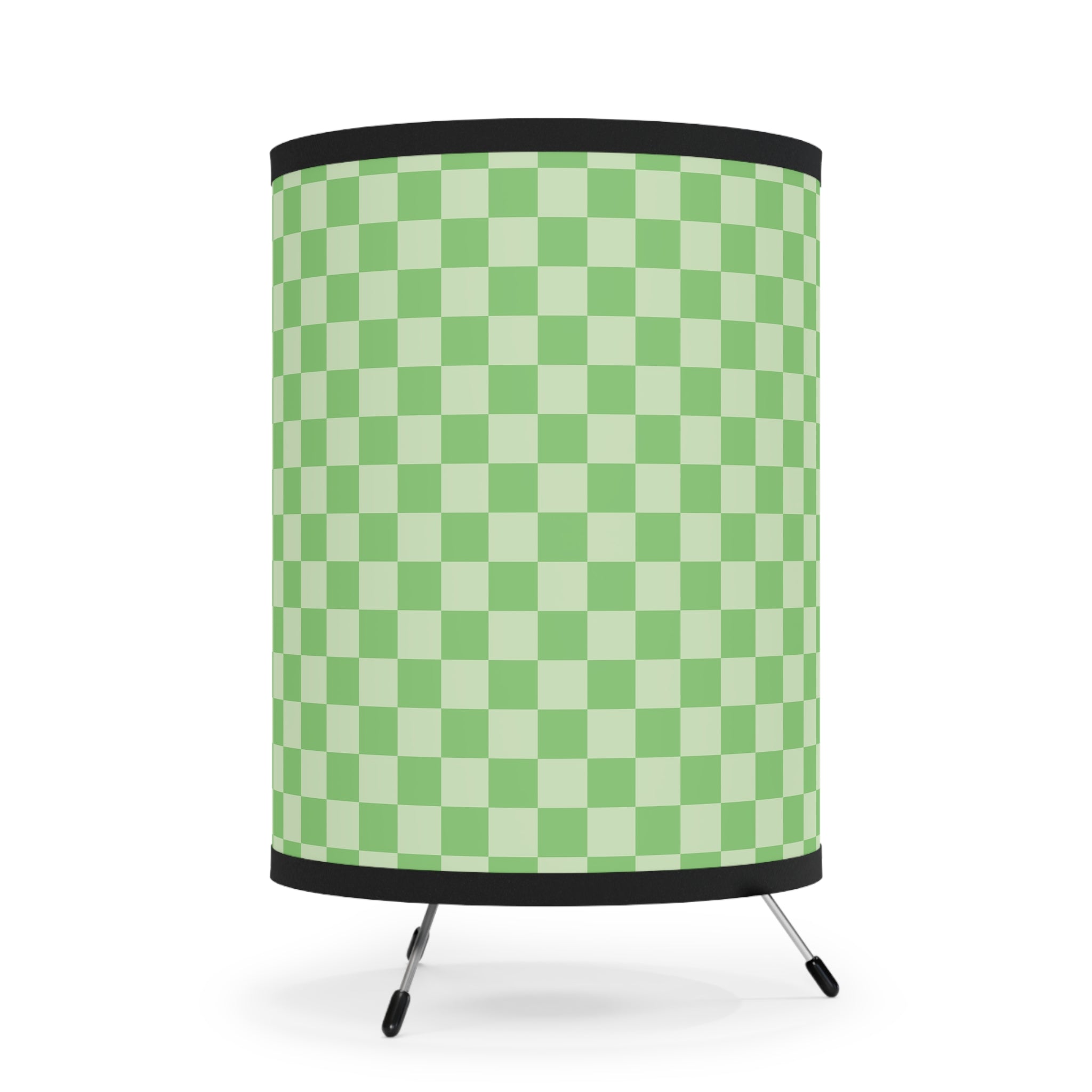 Checkerboard Green Tripod Lamp with High-Res Printed Shade, US\CA plug, Artsulli - Art is Long, Life is Short, Home Decor, , , , , , , 