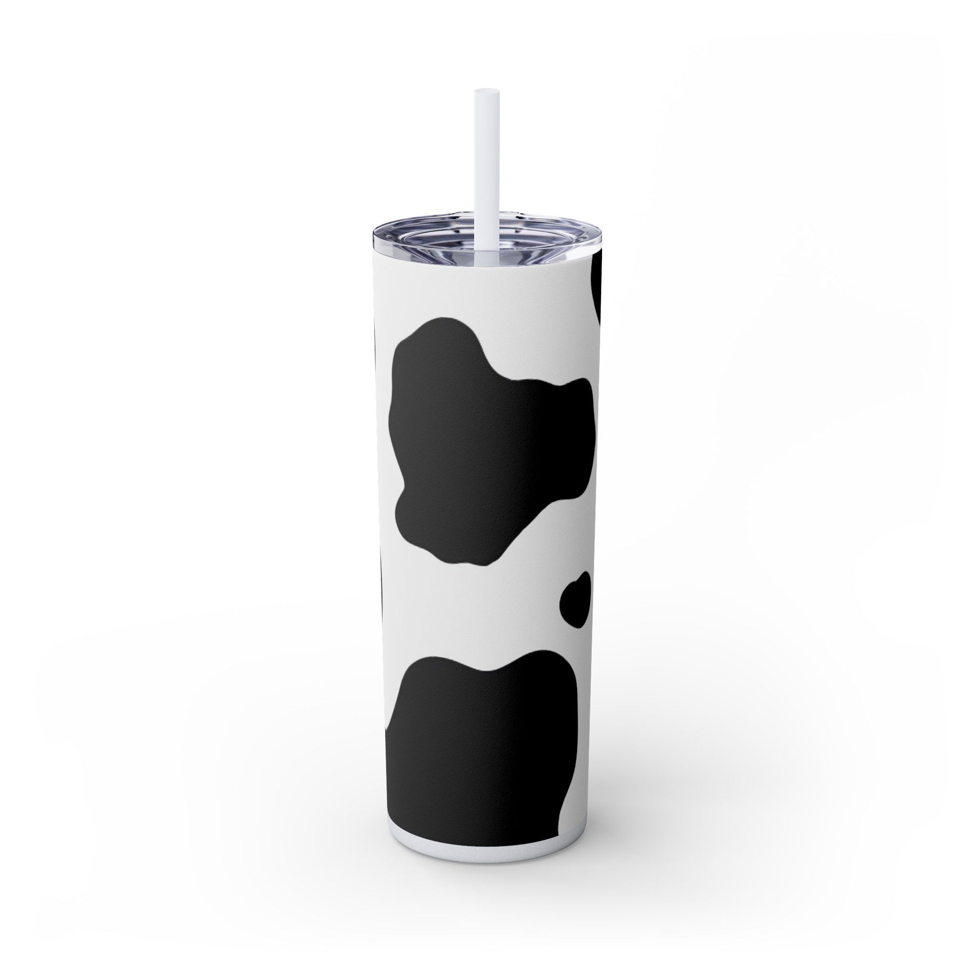Cow Print Focus Skinny Tumbler with Straw, 20oz, Artsulli - Art is Long, Life is Short, Mug, Finish, Glossy, Color, Glitter Iceberg, Size, 20oz, 33886215544280