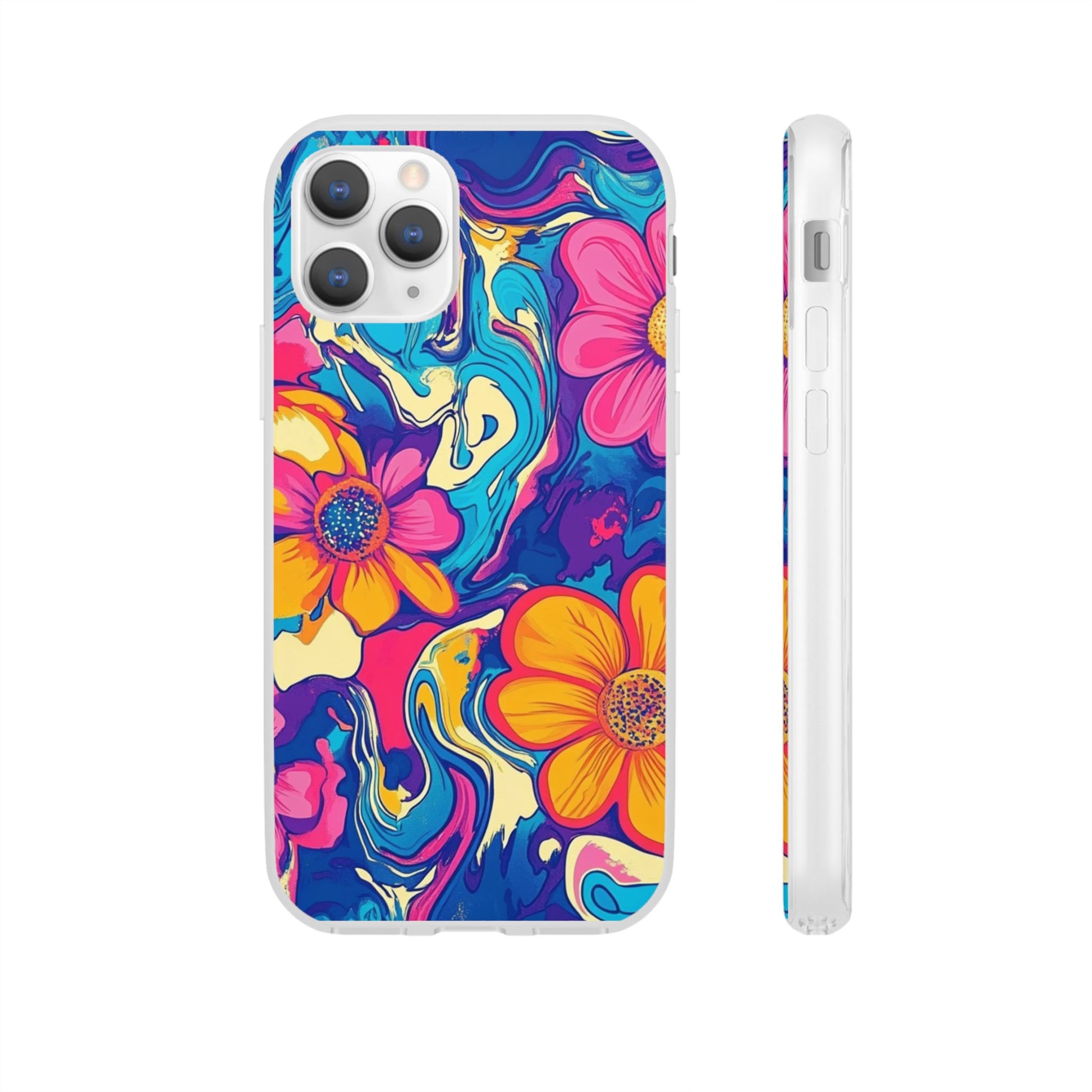 Vibrant Psychedelic Floral Flexi Case, Artsulli - Art is Long, Life is Short, Phone Case, Size, iPhone 11 Pro, , , , , 12356434404744458840