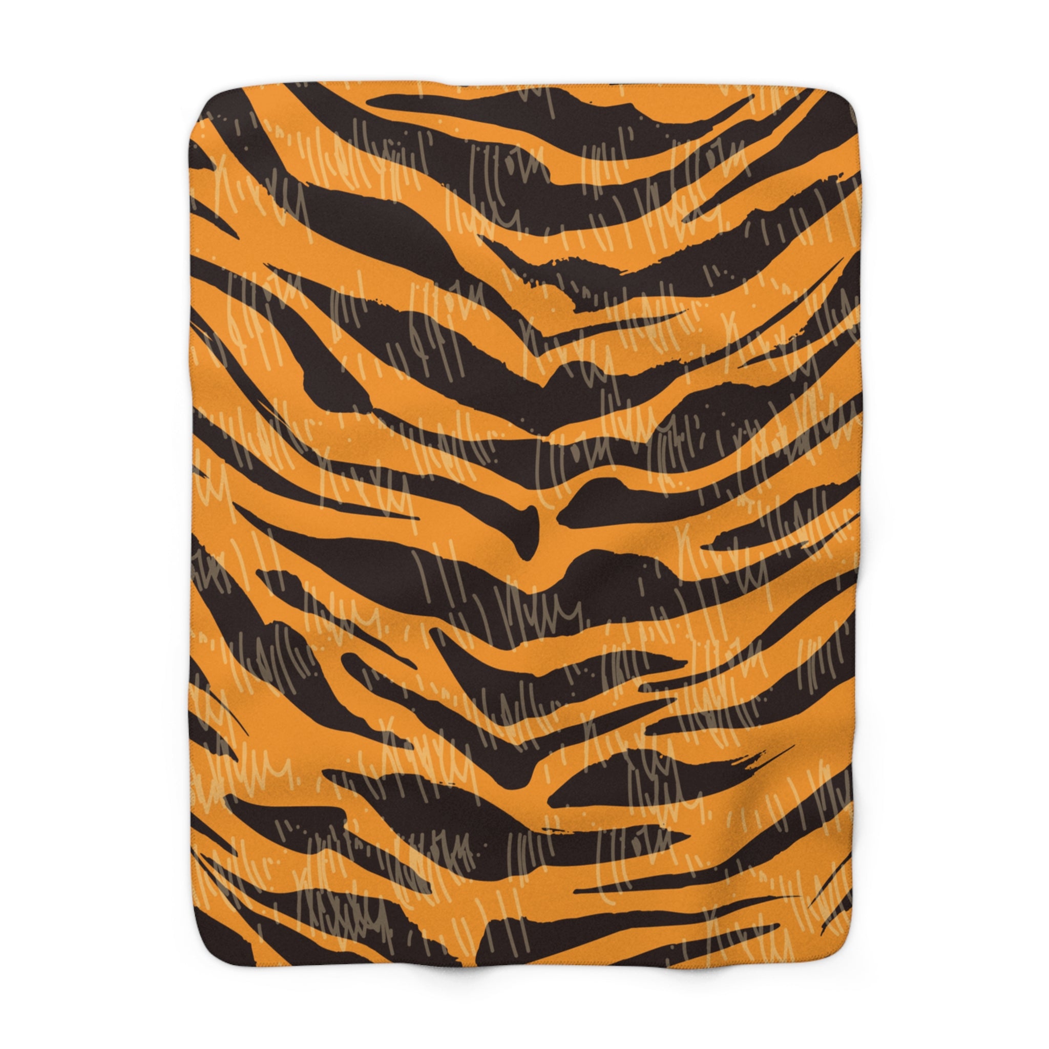 Tiger Scratches Orange & Black Sherpa Fleece Blanket, Artsulli - Art is Long, Life is Short, Home Decor, Size, 50" × 60", , , , , 13043528785261