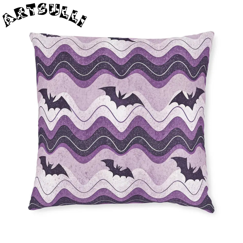 JAKKOUTTHEBXX Bat Wave Square Pillow JAKKOUTTHEBXX Artsulli - Art