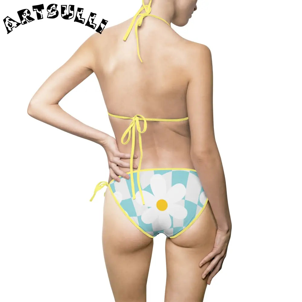 JAKKOUTTHEBXX Trippy Check Garden Women’s Bikini Swimsuit (AOP)