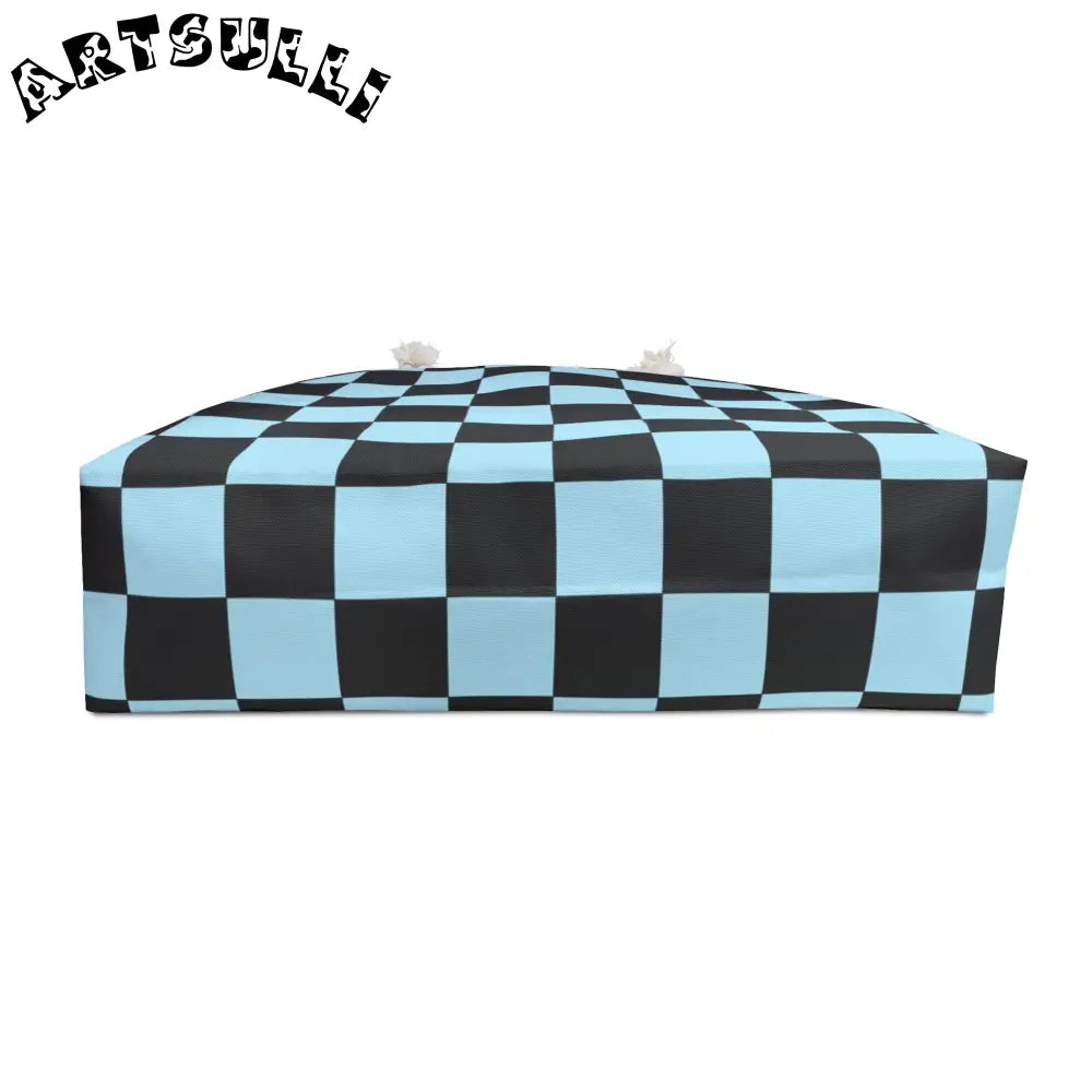 JAKKOUTTHEBXX Checkerboard Black and Blue Weekender Bag