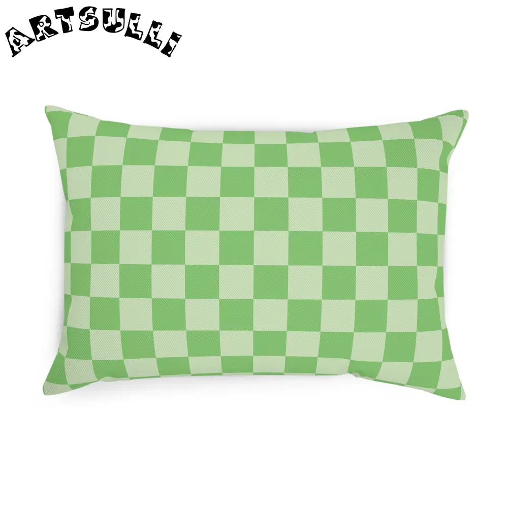 JAKKOUTTHEBXX Checkerboard Green Cushion JAKKOUTTHEBXX Artsulli