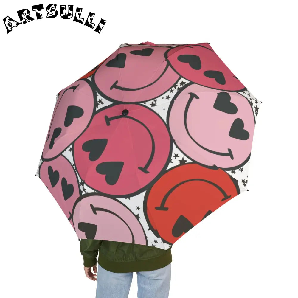 JAKKOUTTHEBXX Smiley Face x Heart Eyes Pink and Red Semi-Automatic