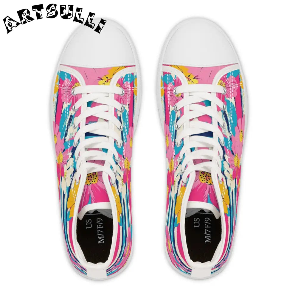 JAKKOUTTHEBXX Dayglo Floral Stripes Multi-Color Women’s High Top