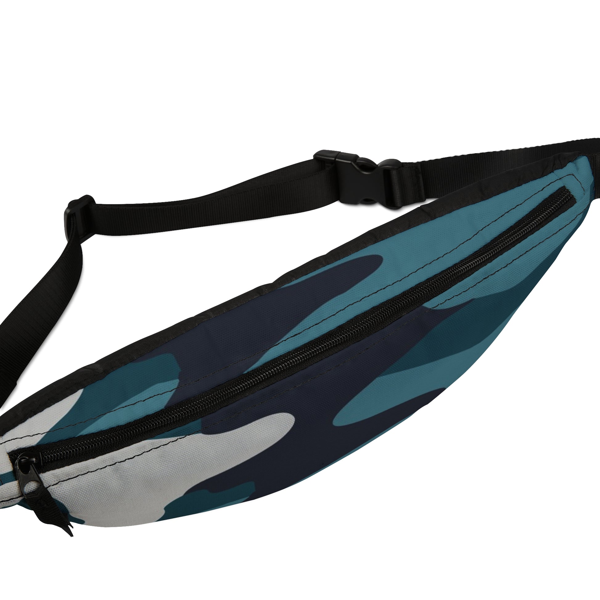 Blue Camouflage Fanny Pack, Artsulli - Art is Long, Life is Short, Bags, , , , , , , 