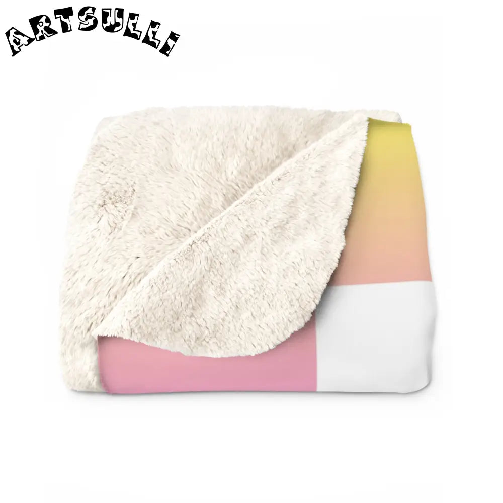 JAKKOUTTHEBXX Vaporwave Check Sherpa Fleece Blanket JAKKOUTTHEBXX