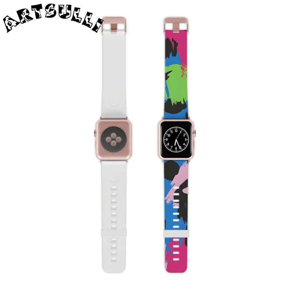 90s Neon Watch Band for Apple Watch, Artsulli - Art is Long, Life is Short, Accessories, Size, 7.5'' × 0.75'' / 38 - 40 mm, Color, Rose Gold, , , 23903008091573602094