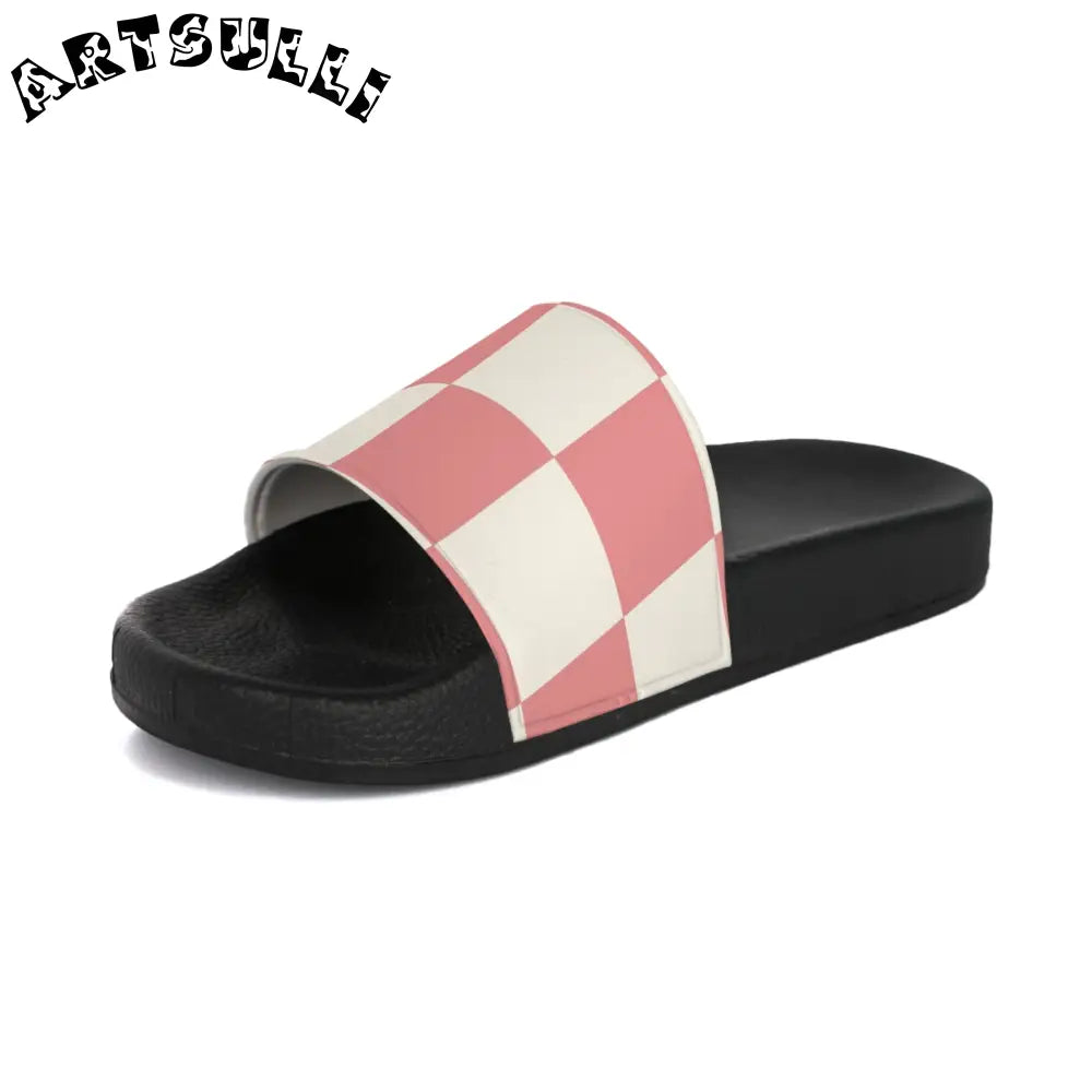 JAKKOUTTHEBXX Retro Checkered Grassland Sprites Men’s Slide Sandals