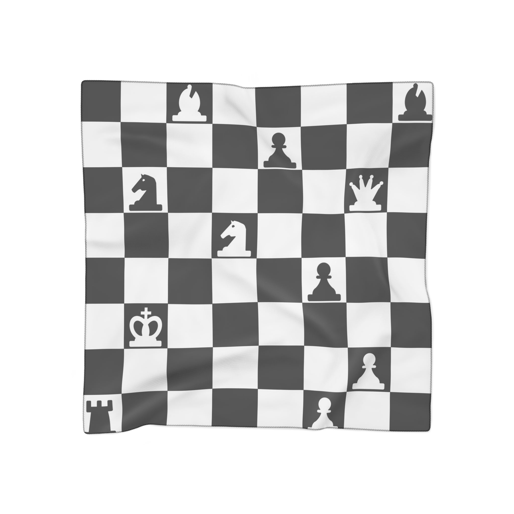 Battlements Chess Poly Scarf, Artsulli - Art is Long, Life is Short, Accessories, Color, Poly chiffon, Size, 25" × 25", , , 23049954781840034586