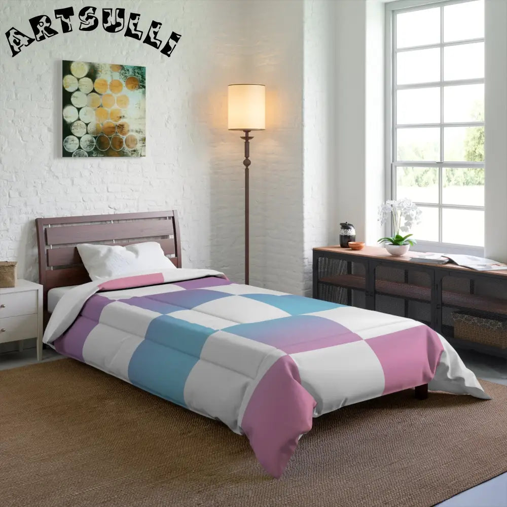 JAKKOUTTHEBXX Vaporwave Check Comforter JAKKOUTTHEBXX Artsulli - Art