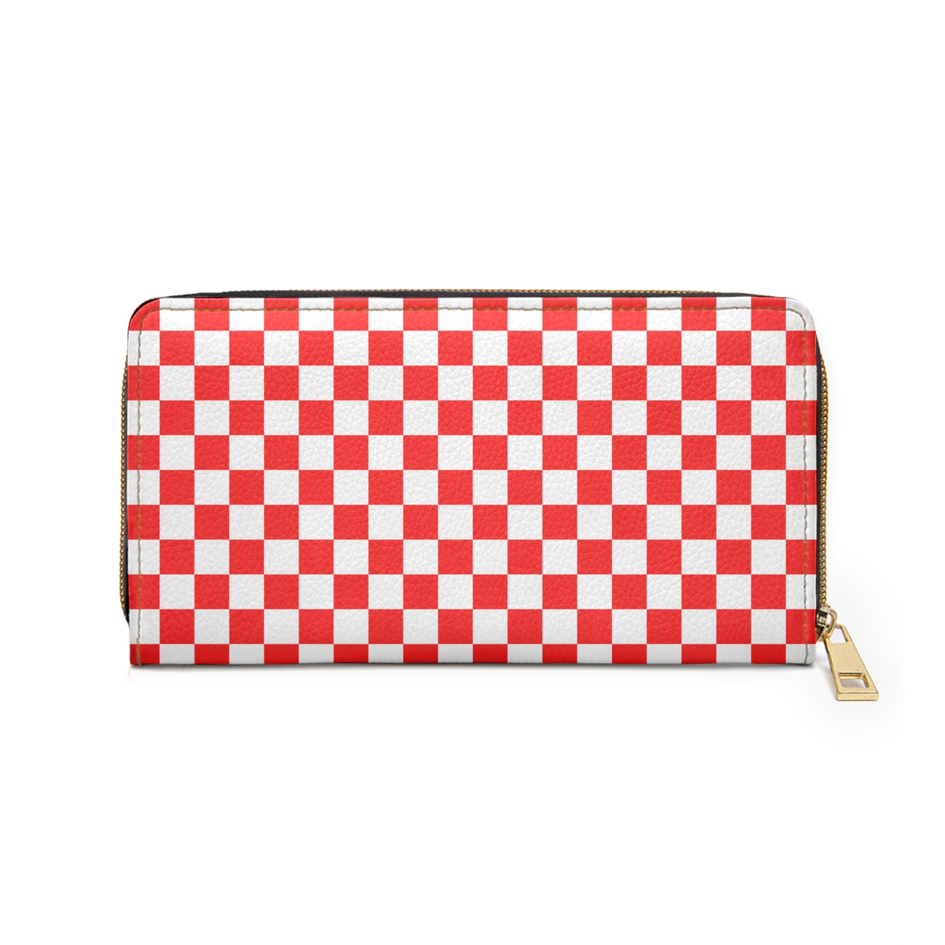 Checkerboard Red and White Zipper Wallet, Artsulli - Art is Long, Life is Short, Accessories, , , , , , , 