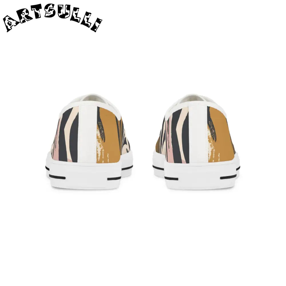 JAKKOUTTHEBXX White Canvas Sneakers with Abstract Zebra Illustration