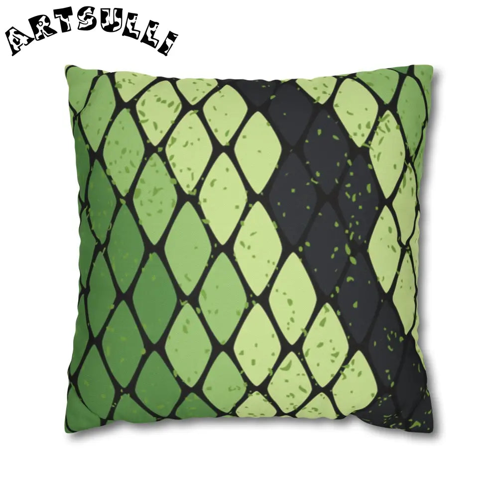 JAKKOUTTHEBXX Snake Skin Green and Black Spun Polyester Square