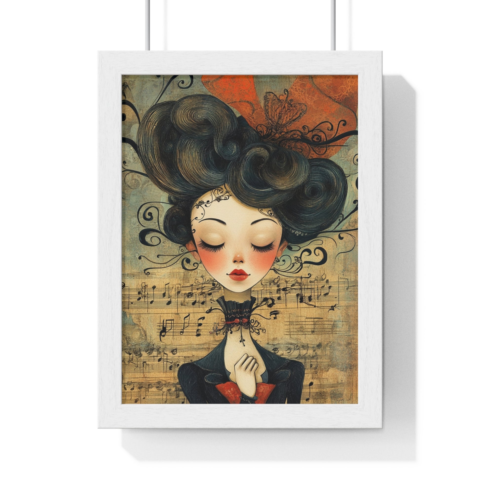 Type Beat Girl Vertical Framed Poster, Artsulli - Art is Long, Life is Short, Poster, Size, 8" x 11", Color, White, , , 22989345429152274563