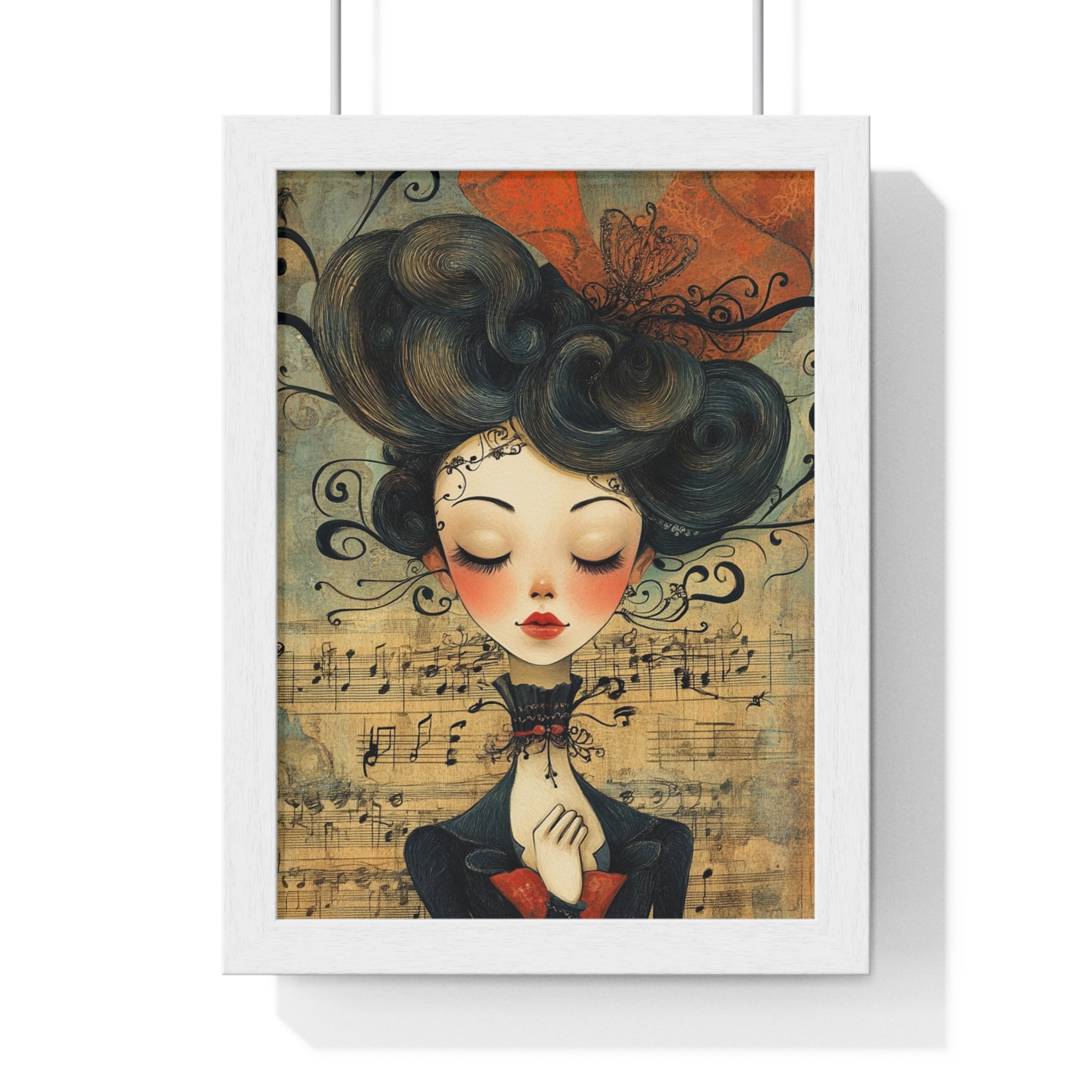 Type Beat Girl Vertical Framed Poster, Artsulli - Art is Long, Life is Short, Poster, Size, 8" x 11", Color, White, , , 22989345429152274563