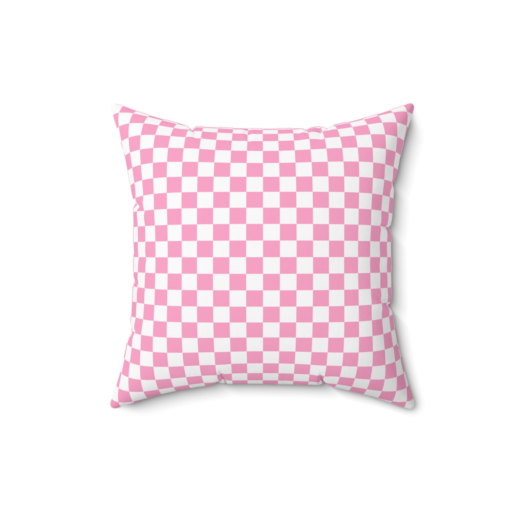 Checkerboard Hot Pink and White Spun Polyester Square Pillow, Artsulli - Art is Long, Life is Short, Home Decor, , , , , , , 