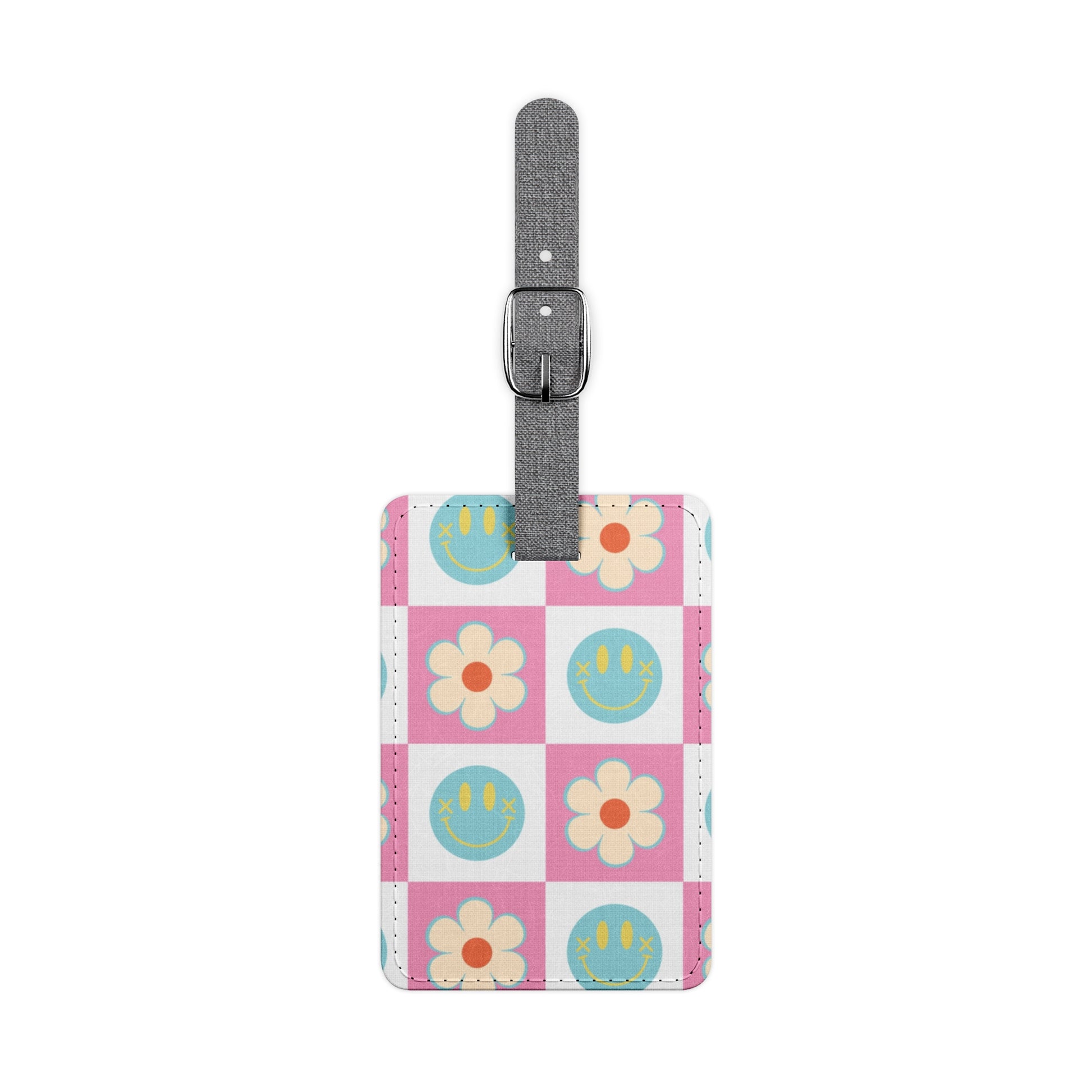 Madotsukis Grin Bloom Saffiano Polyester Luggage Tag, Rectangle, Artsulli - Art is Long, Life is Short, Accessories, Size, One size, Shape, Rectangle, , , 28225648769053310475