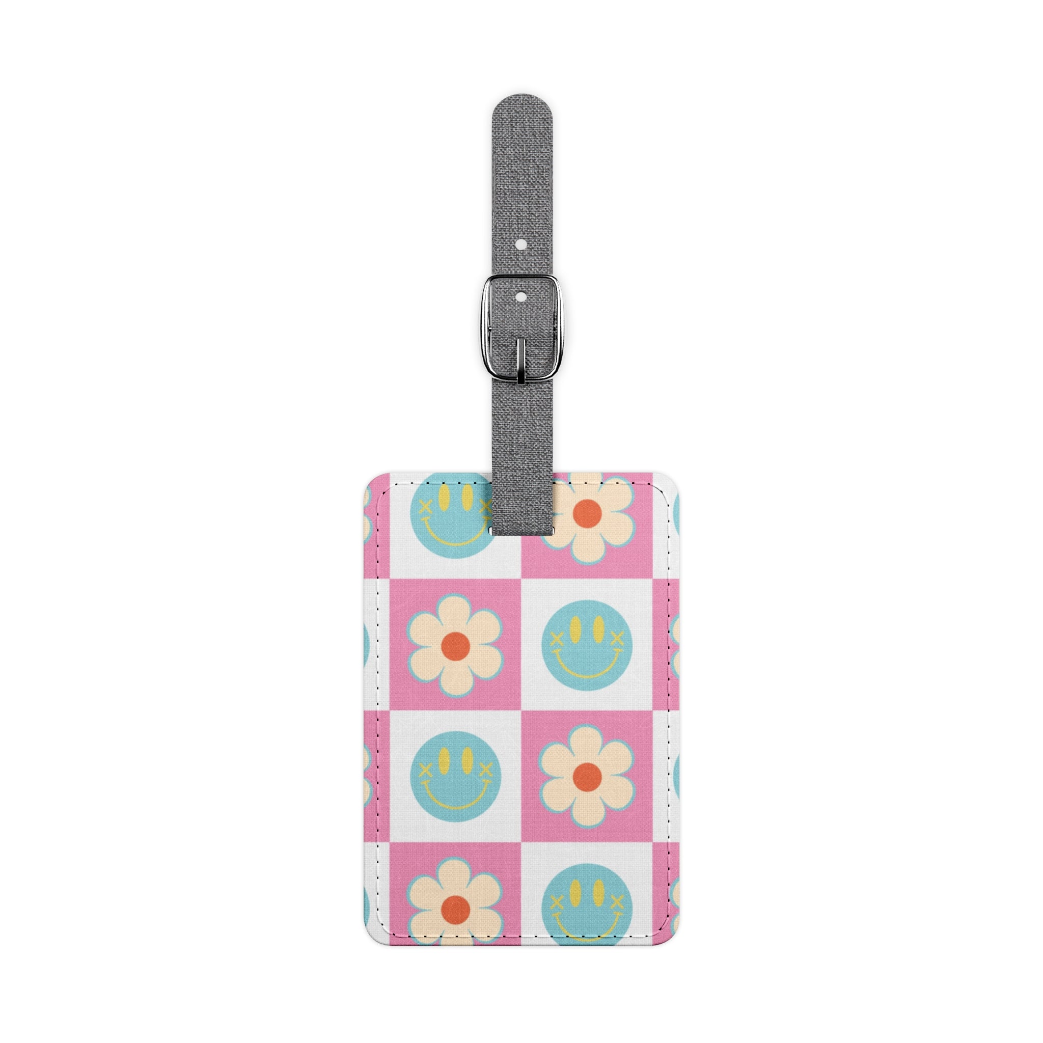 Madotsukis Grin Bloom Saffiano Polyester Luggage Tag, Rectangle, Artsulli - Art is Long, Life is Short, Accessories, Size, One size, Shape, Rectangle, , , 28225648769053310475