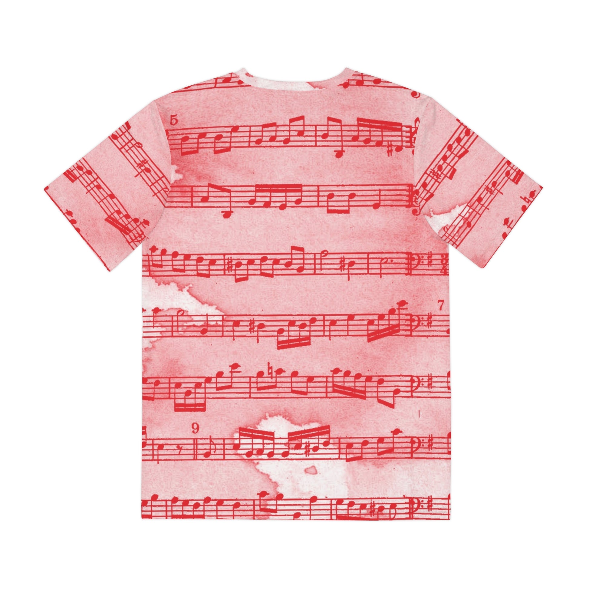 Drip Spill Type Beat Sheet Music Red Men's Polyester Tee (AOP), Artsulli - Art is Long, Life is Short, All Over Prints, , , , , , , 