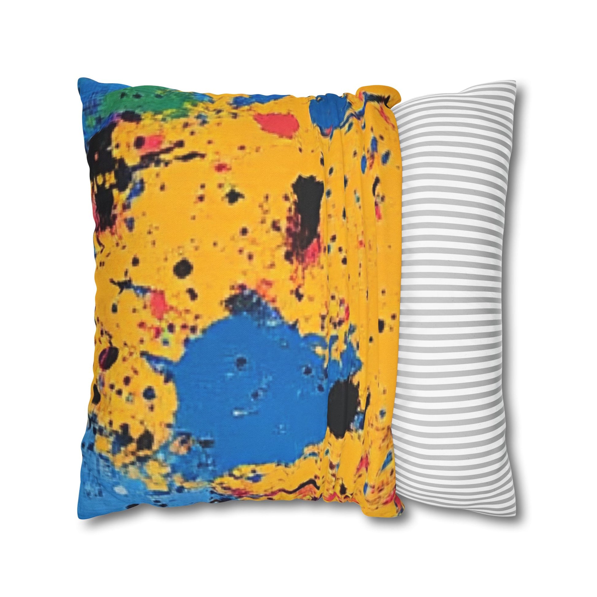 The Colors Of Paint Splatter Spun Polyester Square Pillowcase, Artsulli - Art is Long, Life is Short, Home Decor, , , , , , , 