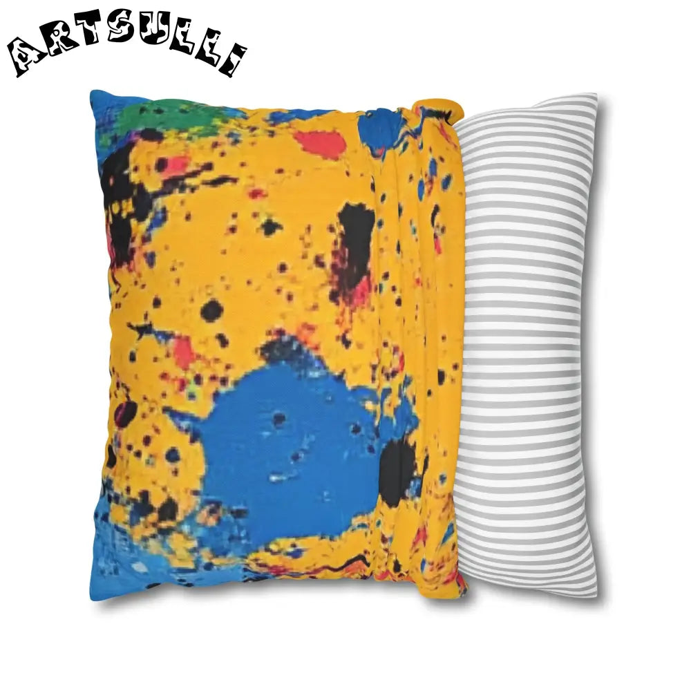 JAKKOUTTHEBXX The Colors Of Paint Splatter Spun Polyester Square