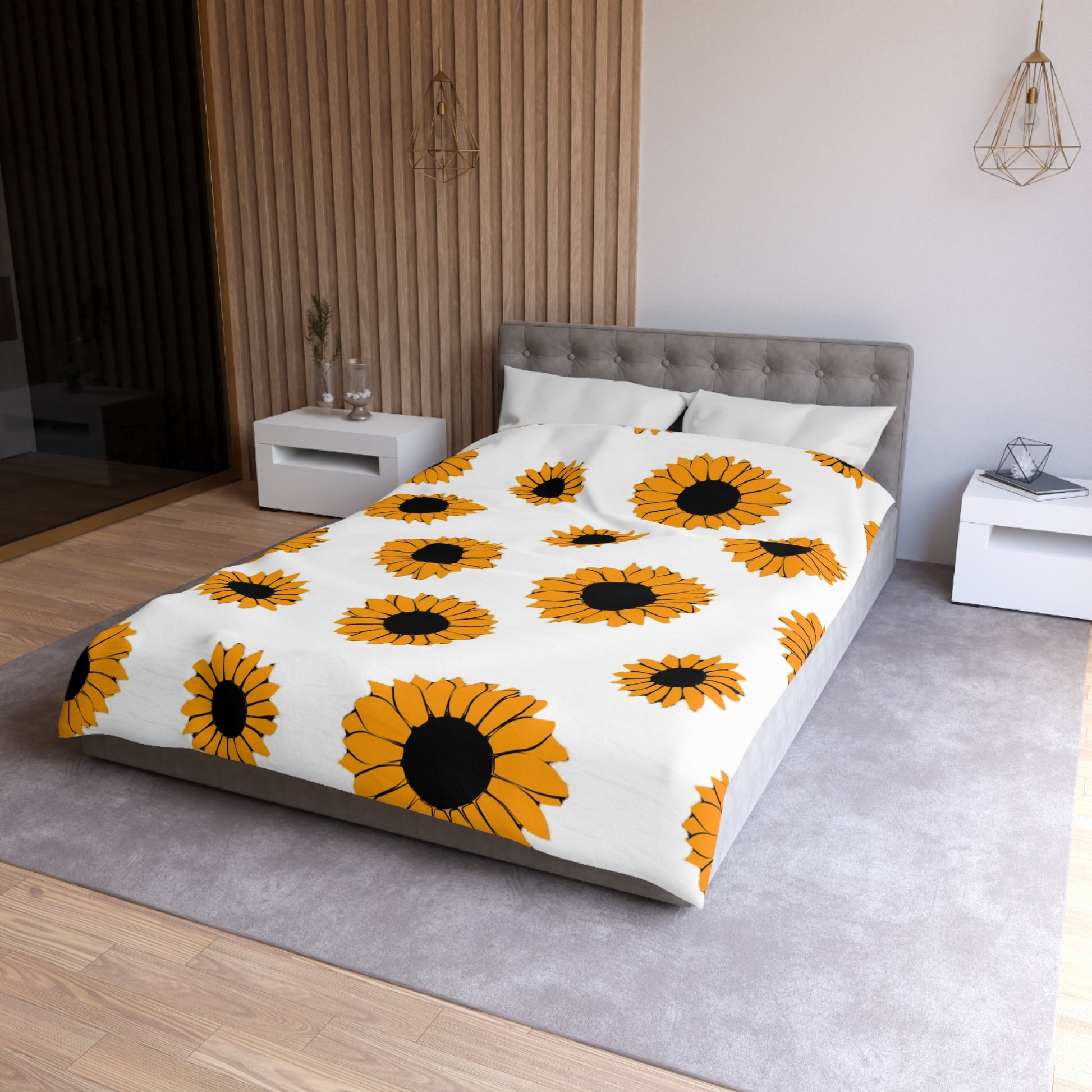 Sunflowers Microfiber Duvet Cover, Artsulli - Art is Long, Life is Short, Home Decor, , , , , , , 
