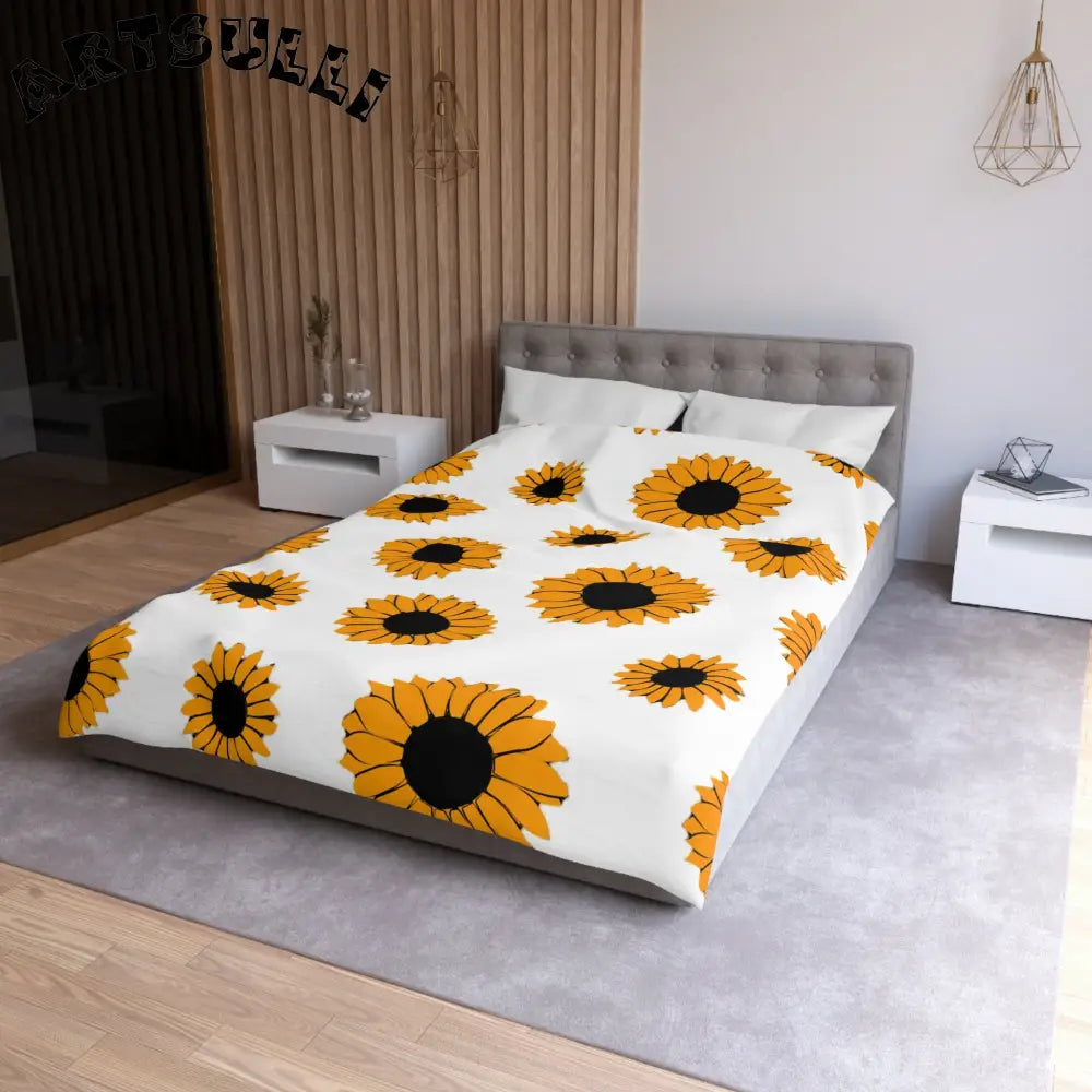 JAKKOUTTHEBXX Sunflowers Microfiber Duvet Cover JAKKOUTTHEBXX