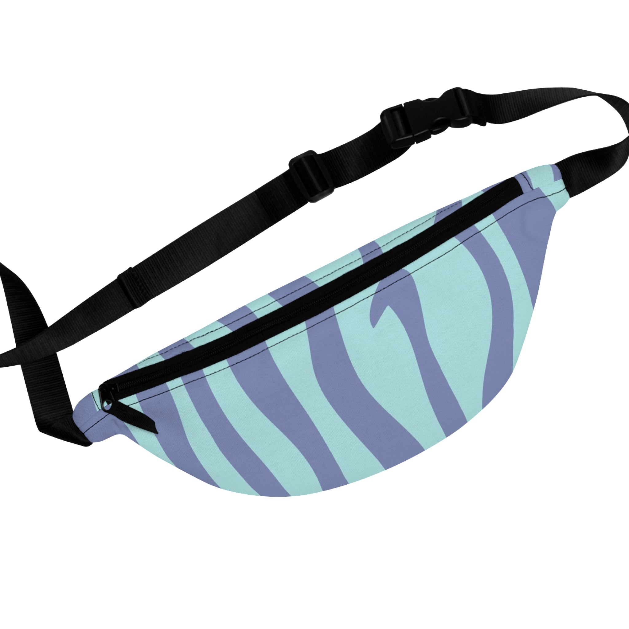 Melting Zebra Stripes Purple and Blue Fanny Pack, Artsulli - Art is Long, Life is Short, Bags, Size, One size, , , , , 71700399234947