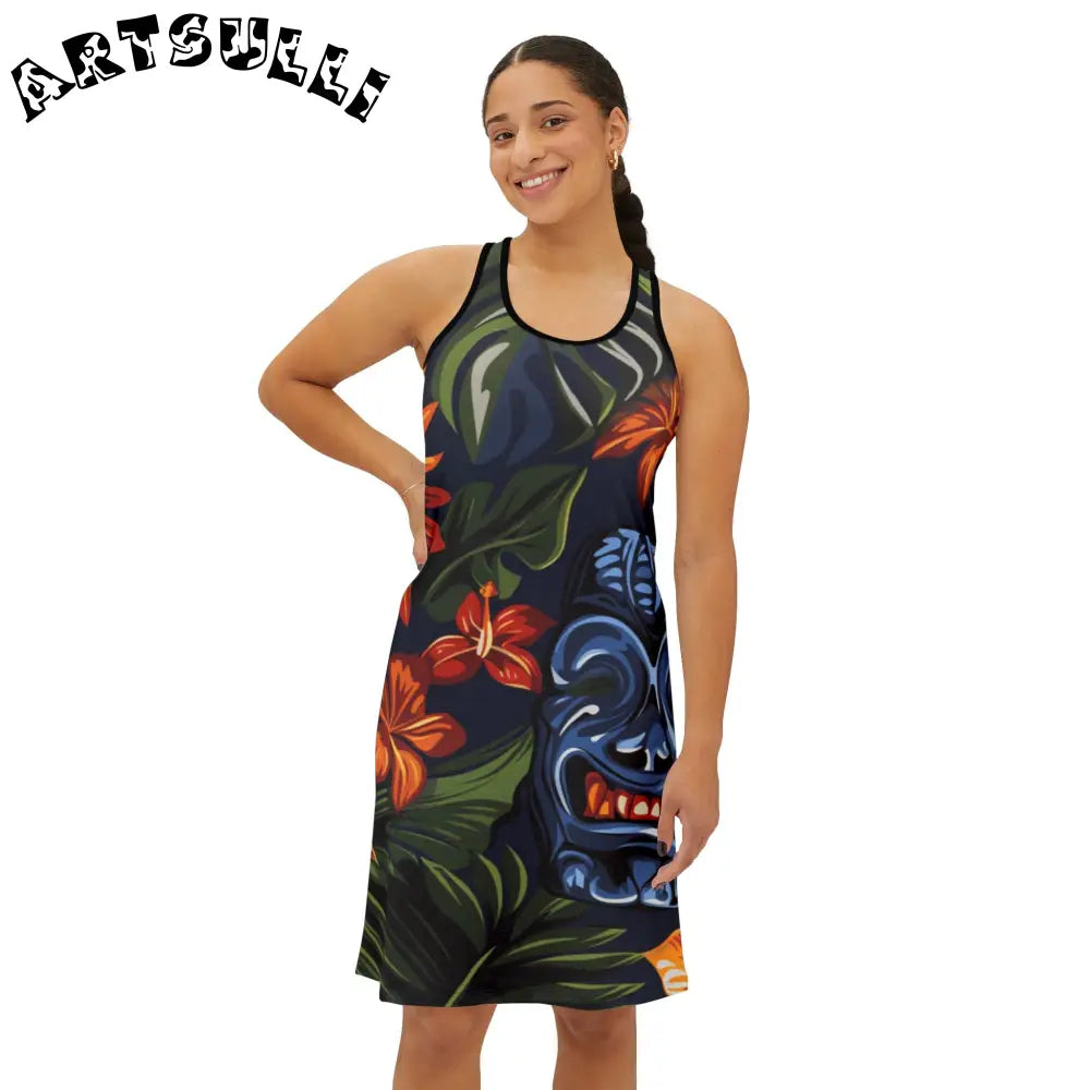 JAKKOUTTHEBXX Tiki Mask Hawaiian Tank Dress 2025