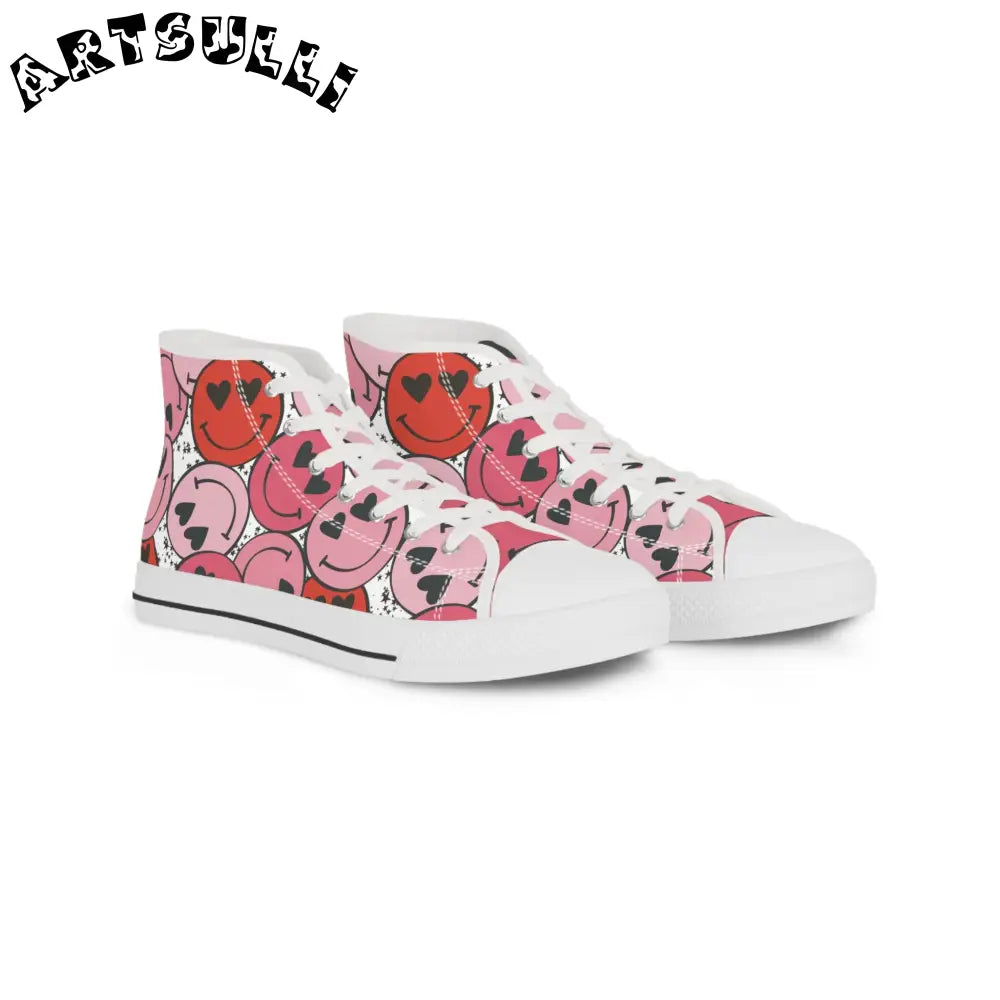 JAKKOUTTHEBXX Smiley Face x Heart Eyes Pink and Red Men’s High Top