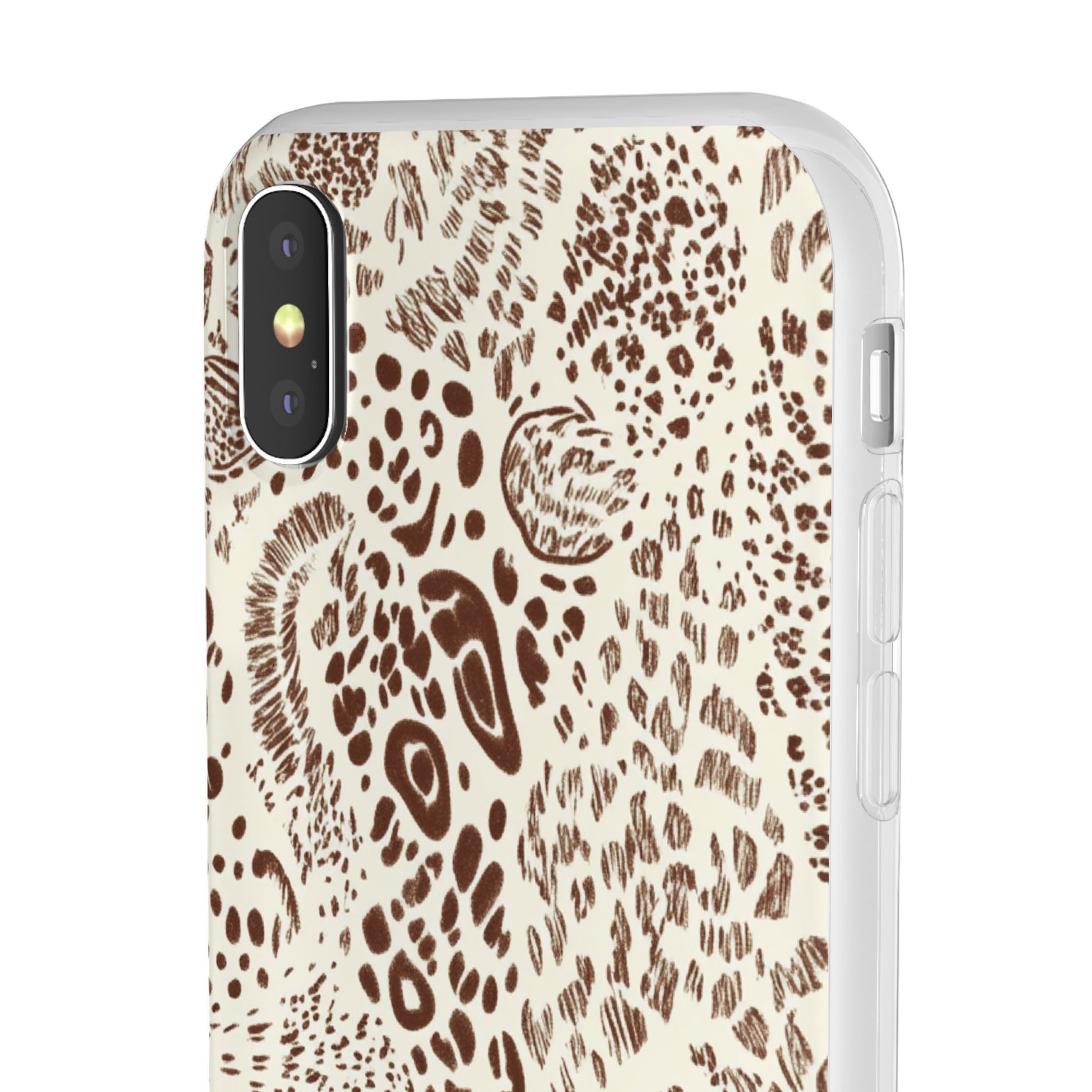 Brown Animal Print Flexi Case, Artsulli - Art is Long, Life is Short, Phone Case, , , , , , , 
