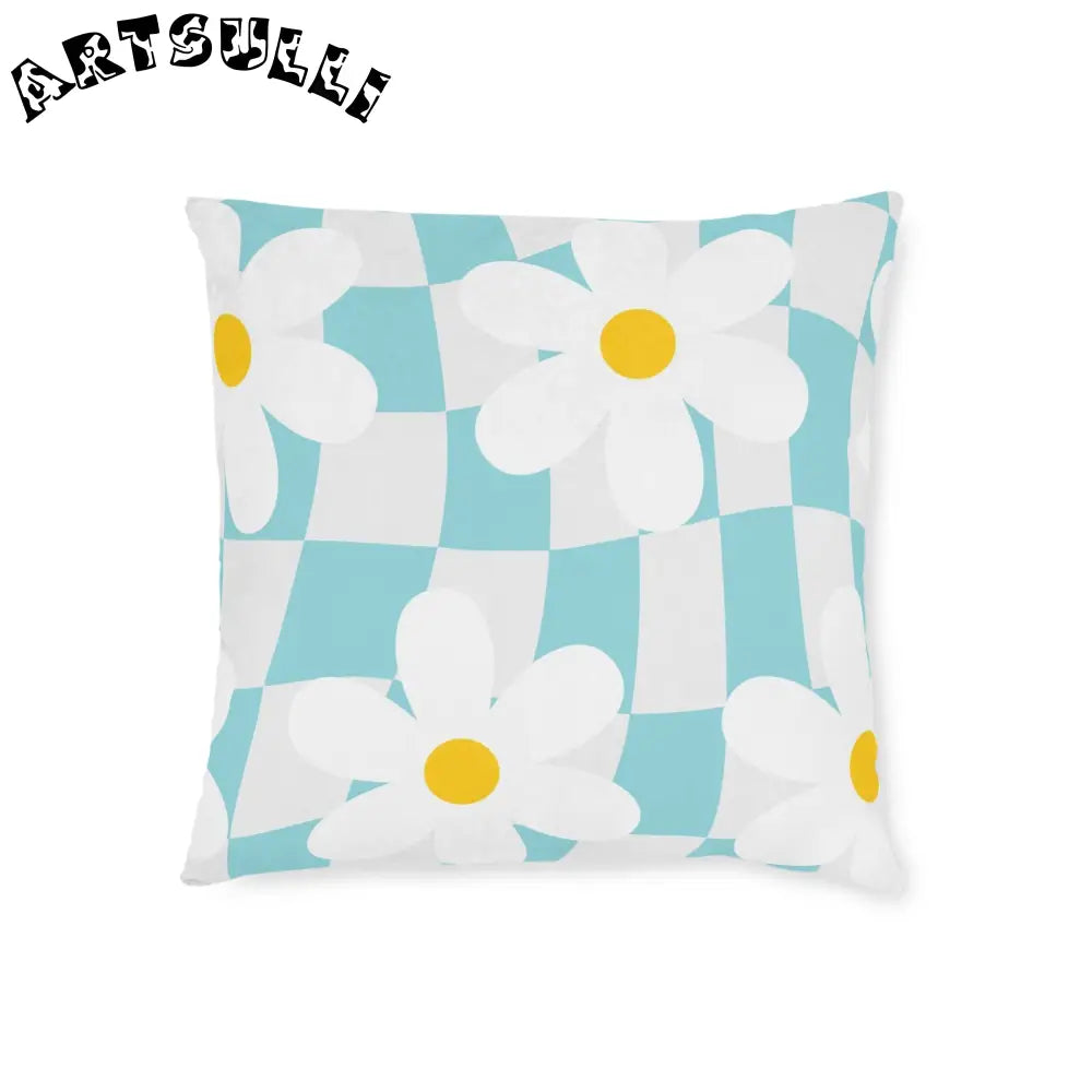 JAKKOUTTHEBXX Trippy Check Garden Square Pillow JAKKOUTTHEBXX