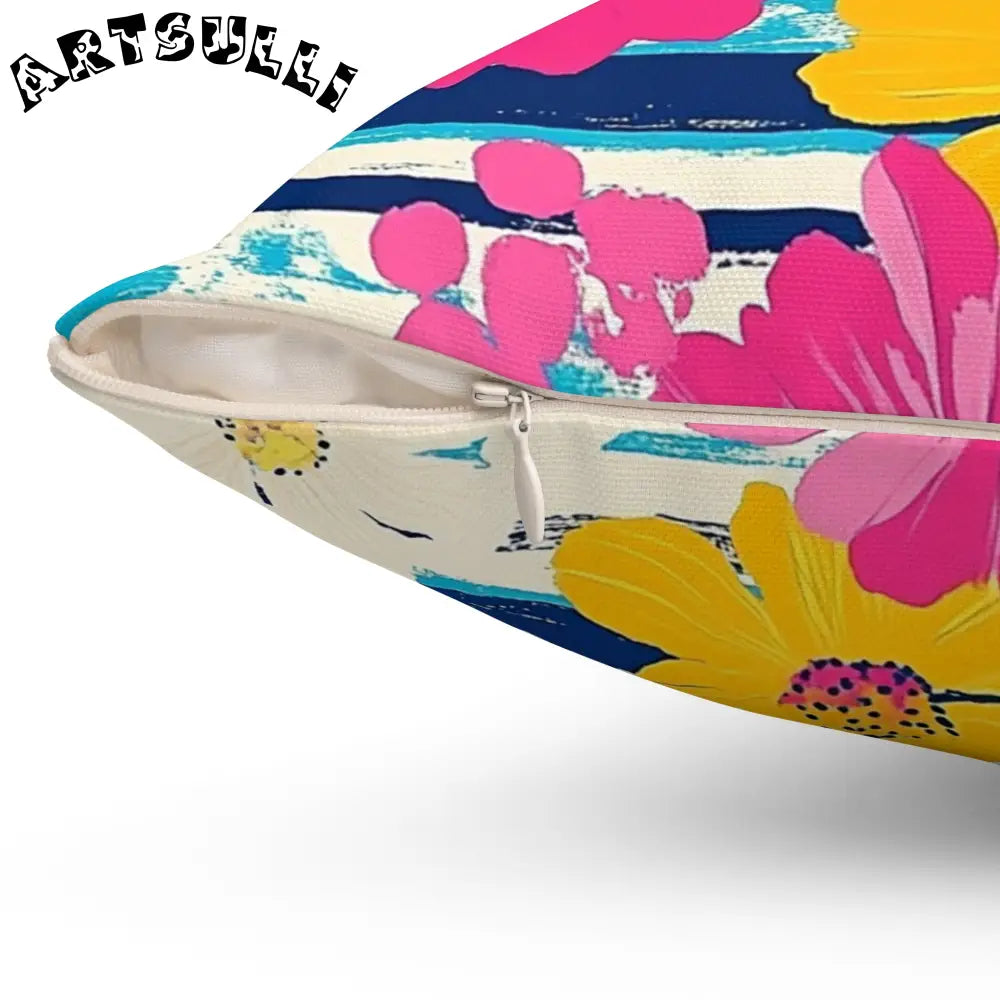 JAKKOUTTHEBXX Dayglo Floral Stripes Multi-Color Spun Polyester