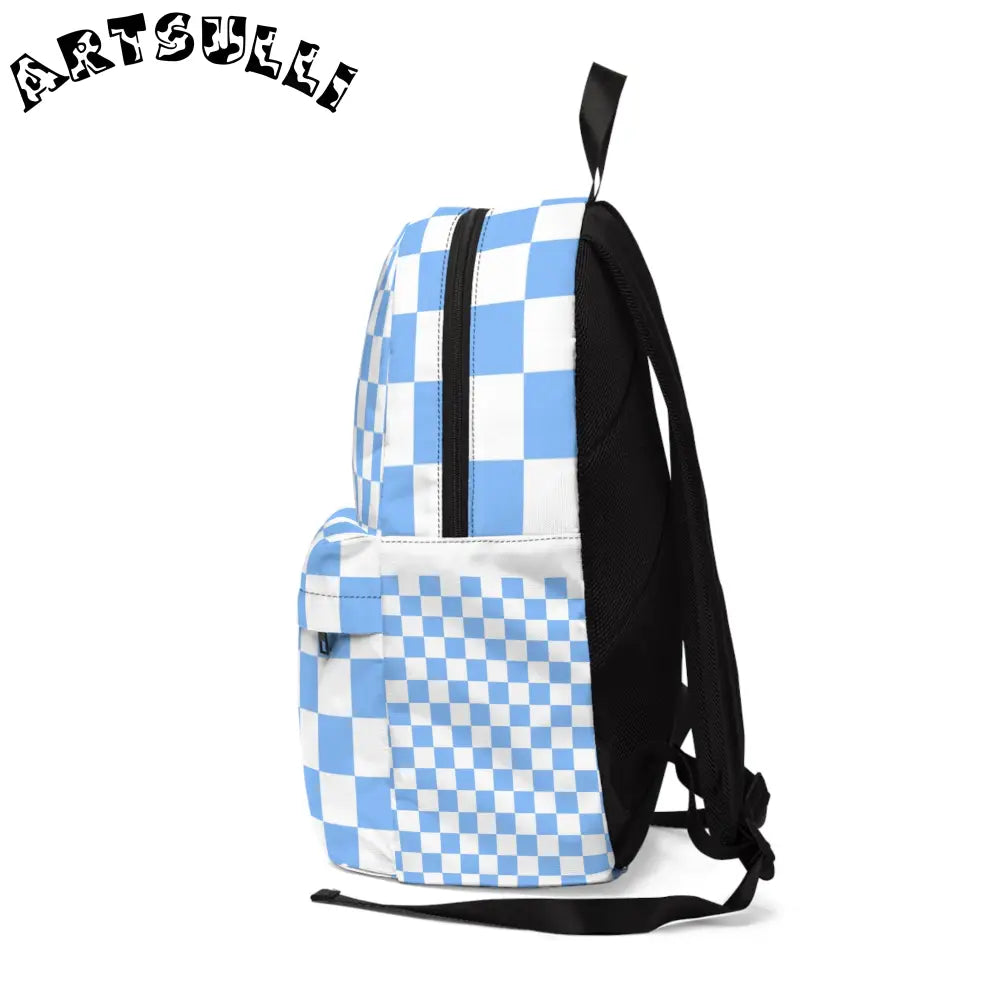 JAKKOUTTHEBXX Checkerboard White and Light Blue Unisex Classic