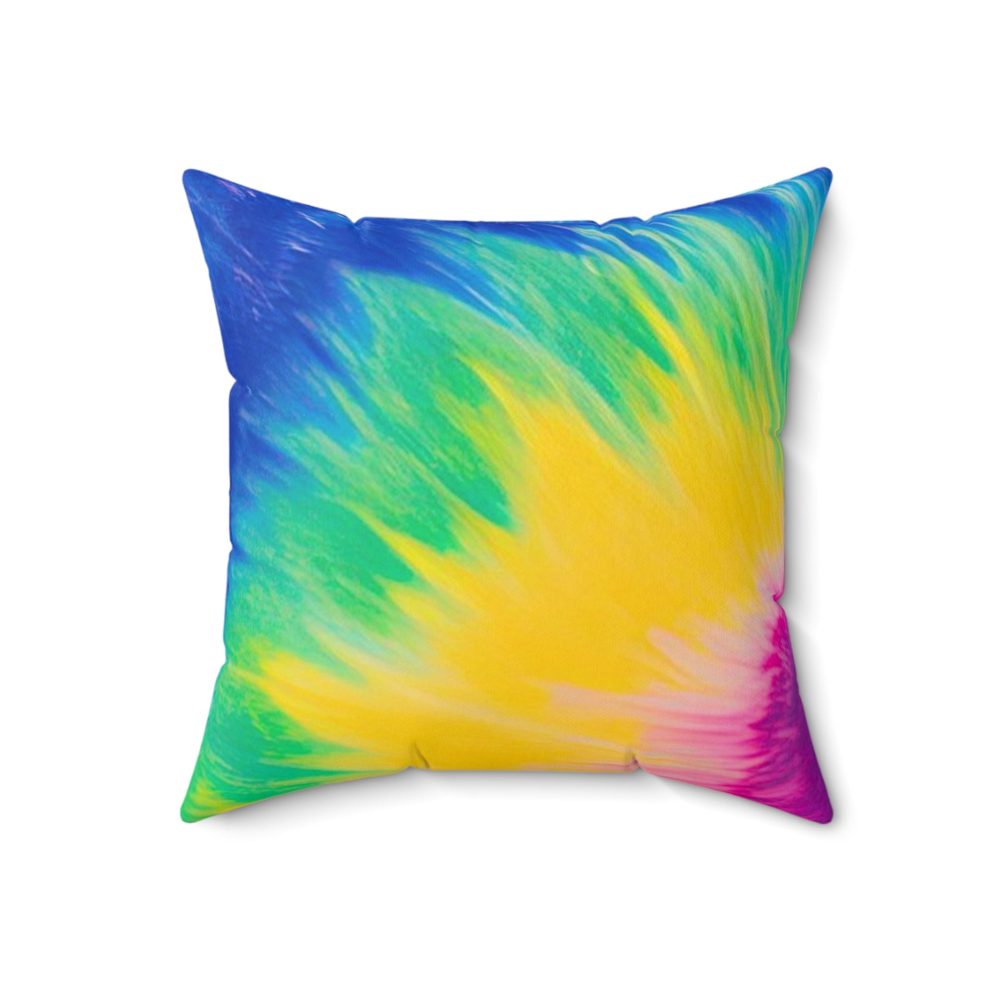 Psychedelic Tie Dye Spun Polyester Square Pillow, Artsulli - Art is Long, Life is Short, Home Decor, Size, 18" × 18", , , , , 10294577524646508189
